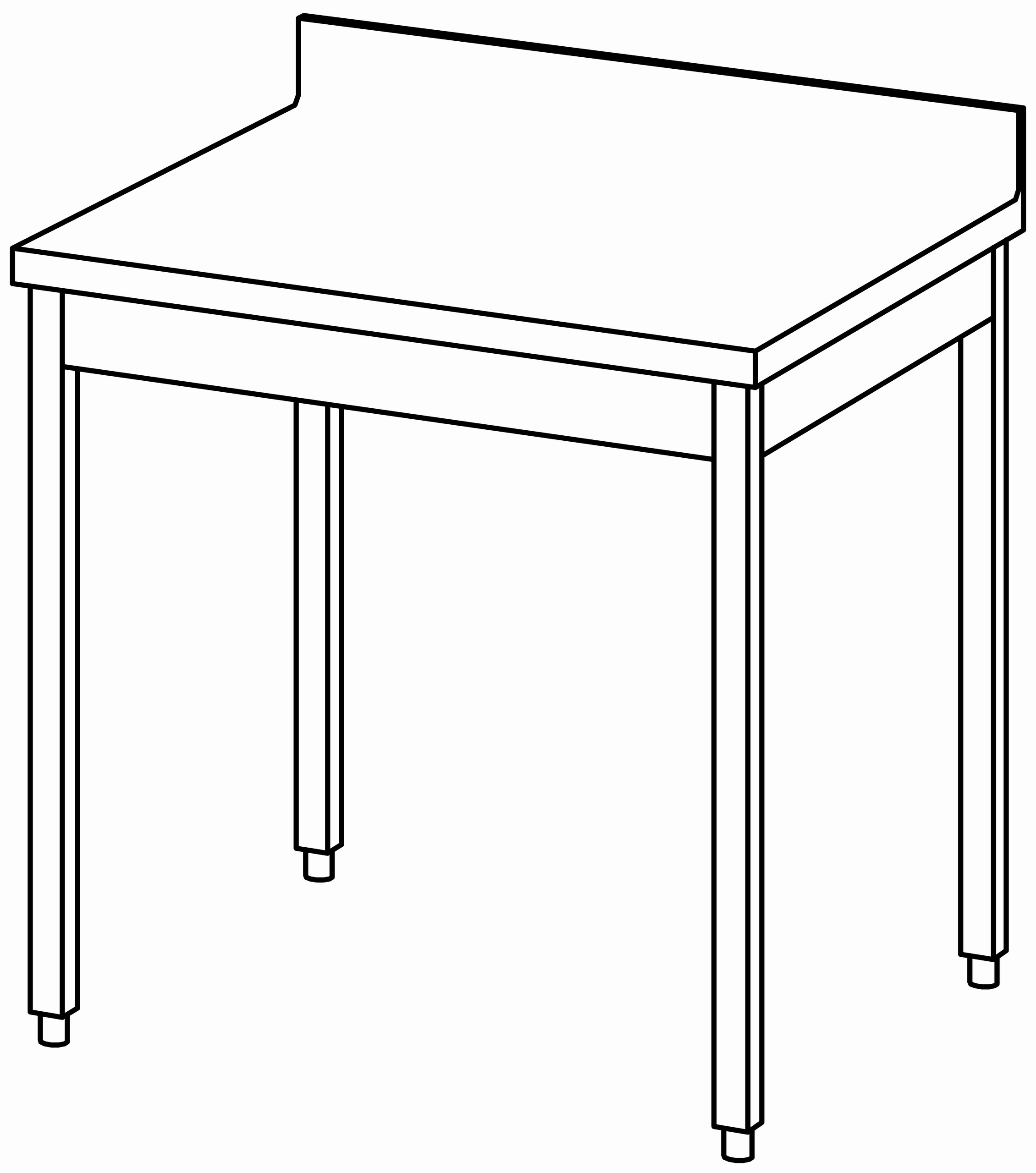 Arbeitstisch 900x800, mit Aufkantung