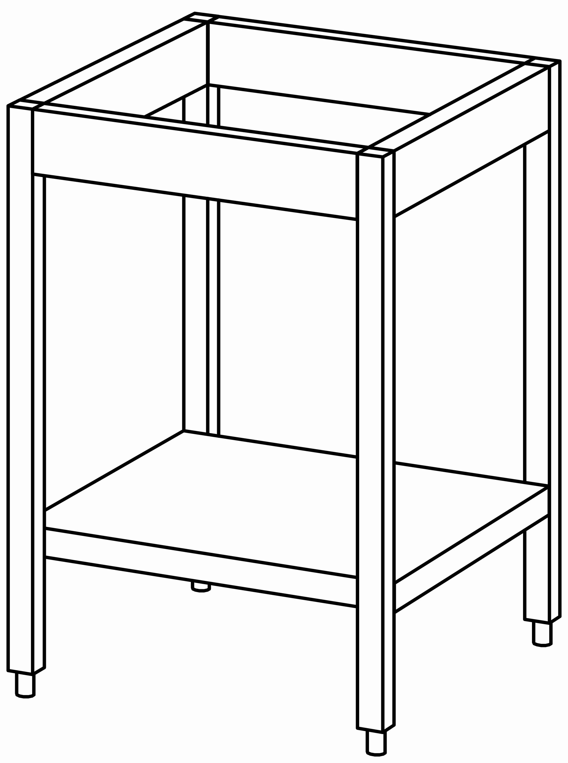 Unterbau-Arbeitstisch offen 600x660, GB