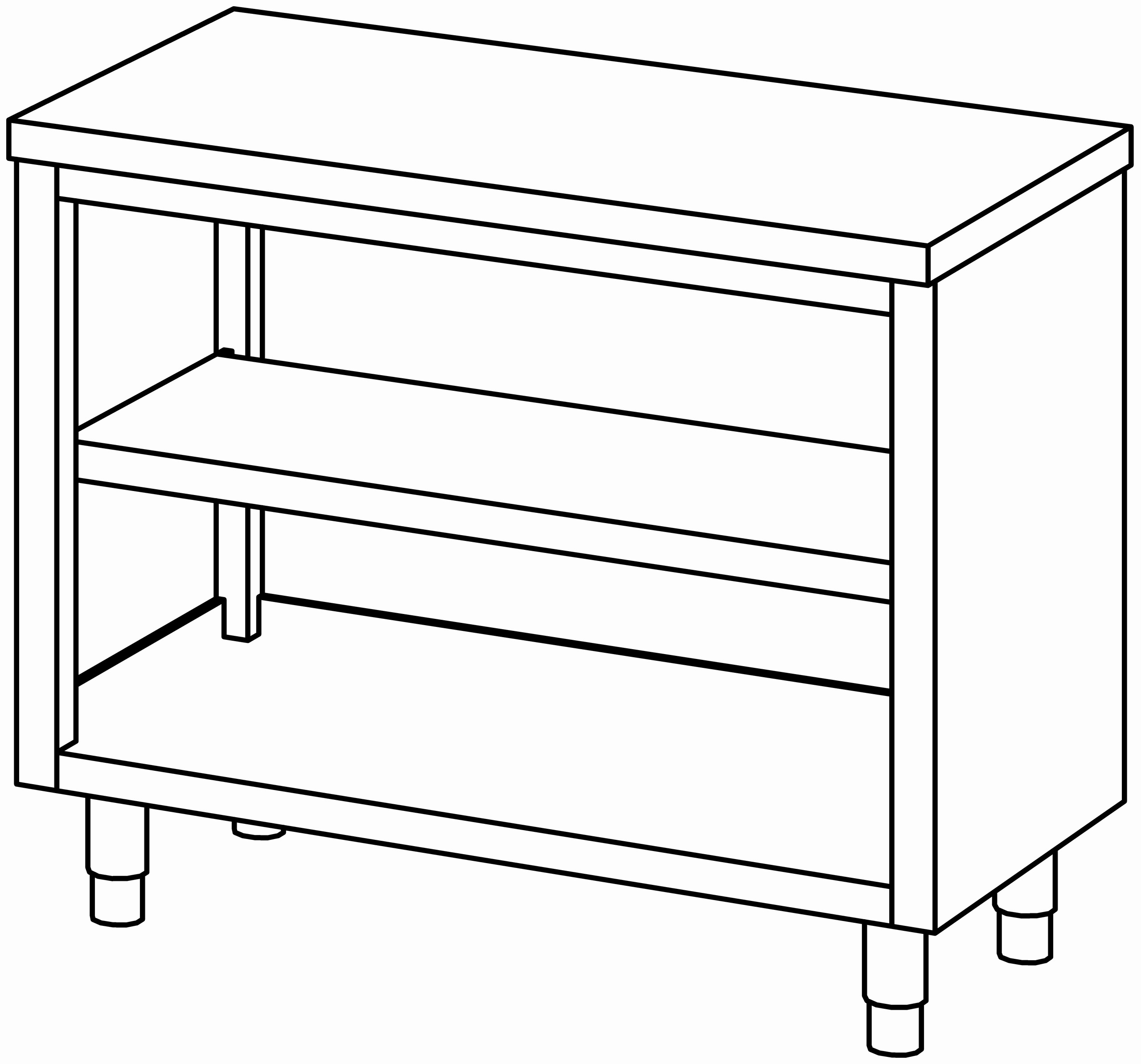 Arbeitsschrank 1100x600, offen, ohne AK