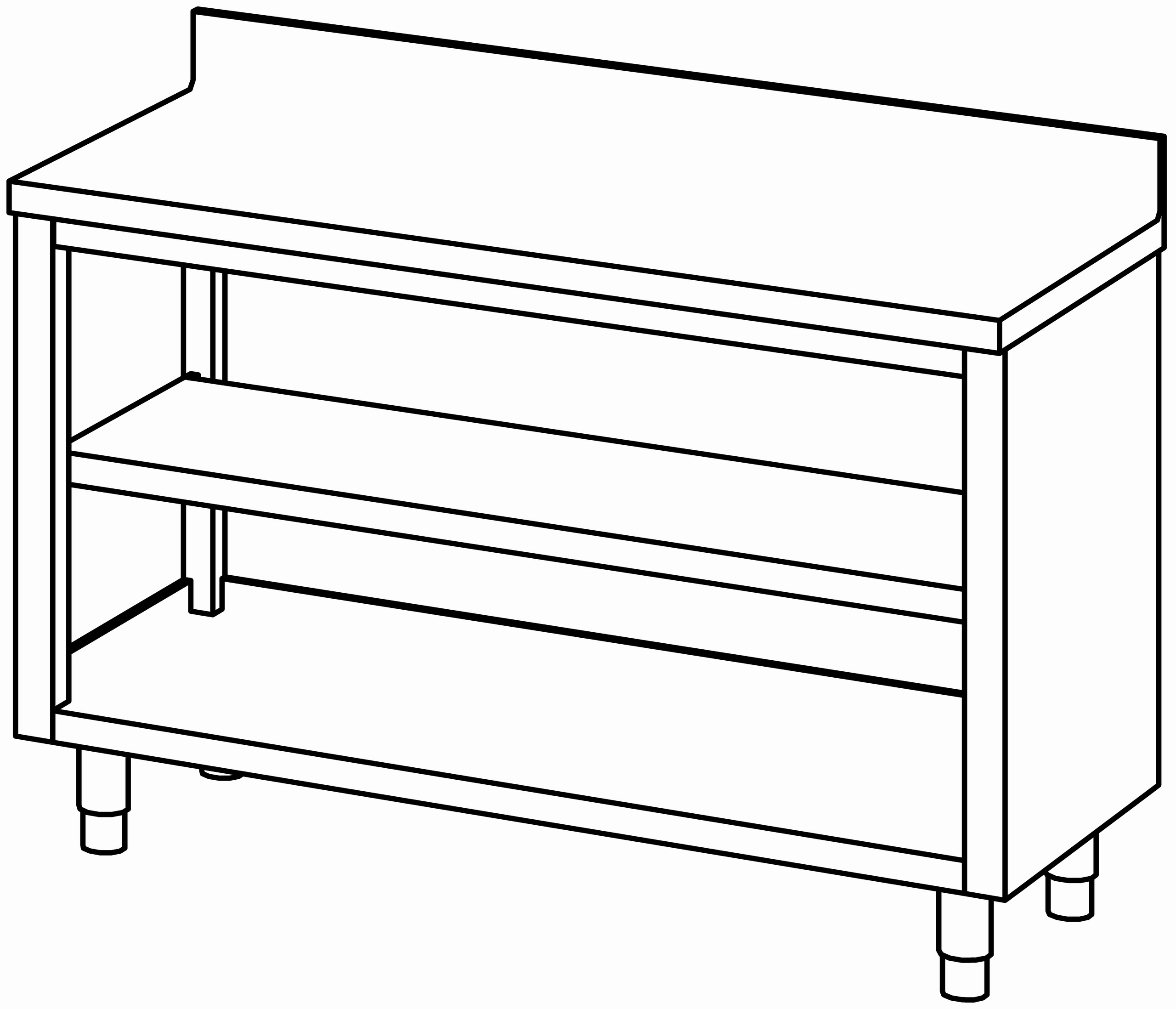 Arbeitsschrank 1400x600, offen, mit AK