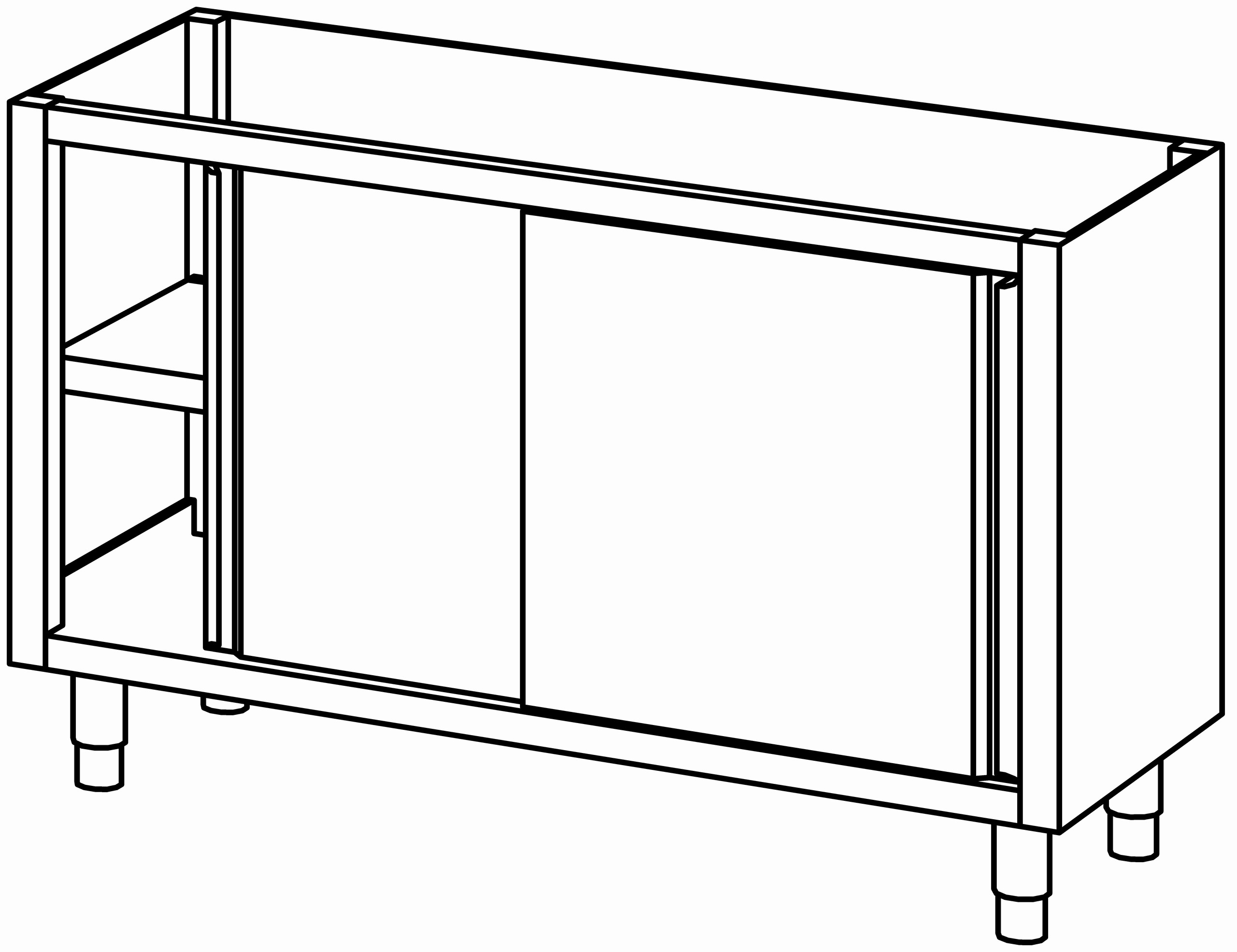 Schrankunterbau mit Schiebetür 1400x580