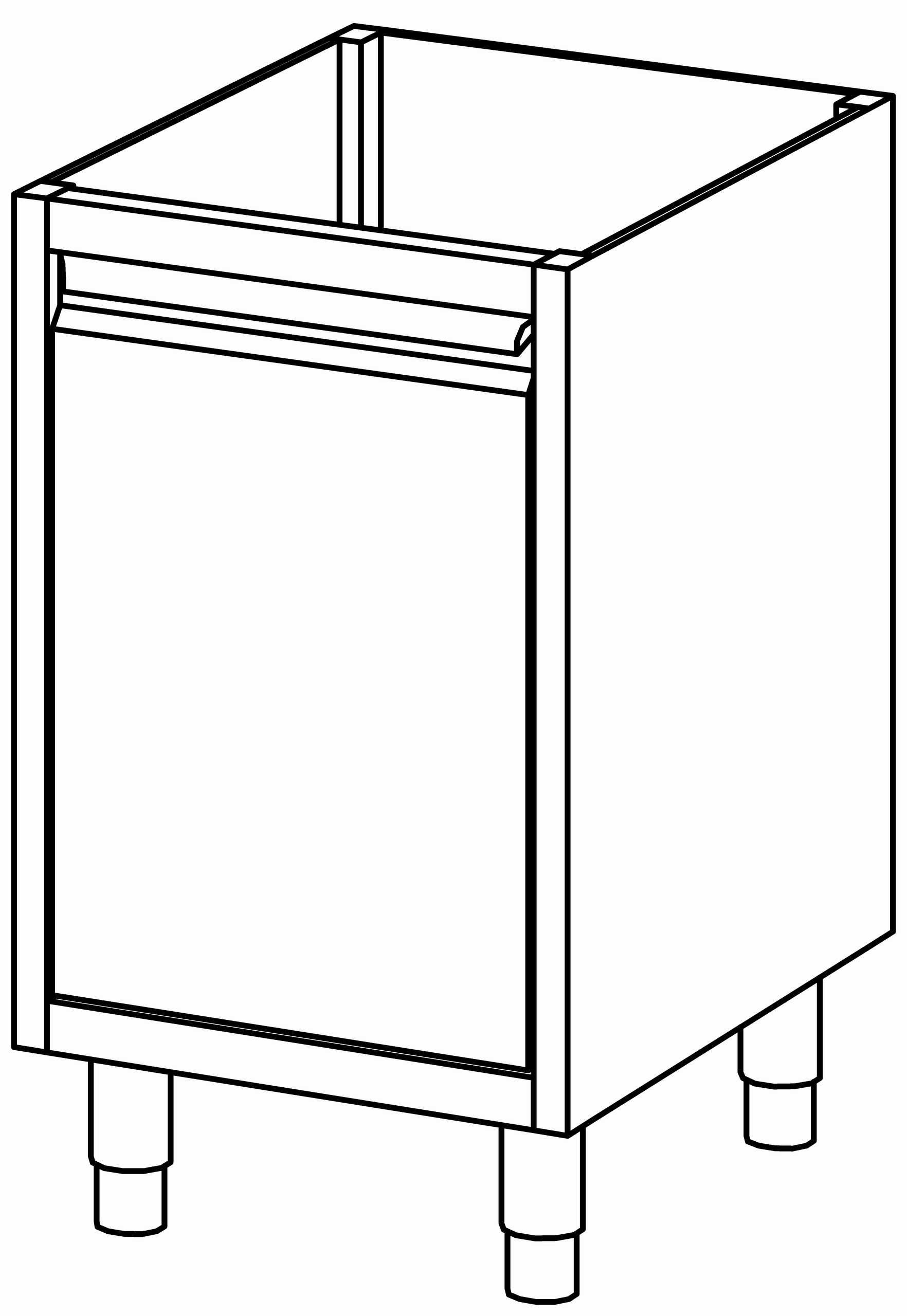 Schrankunterbau mit Flügeltür 500x680