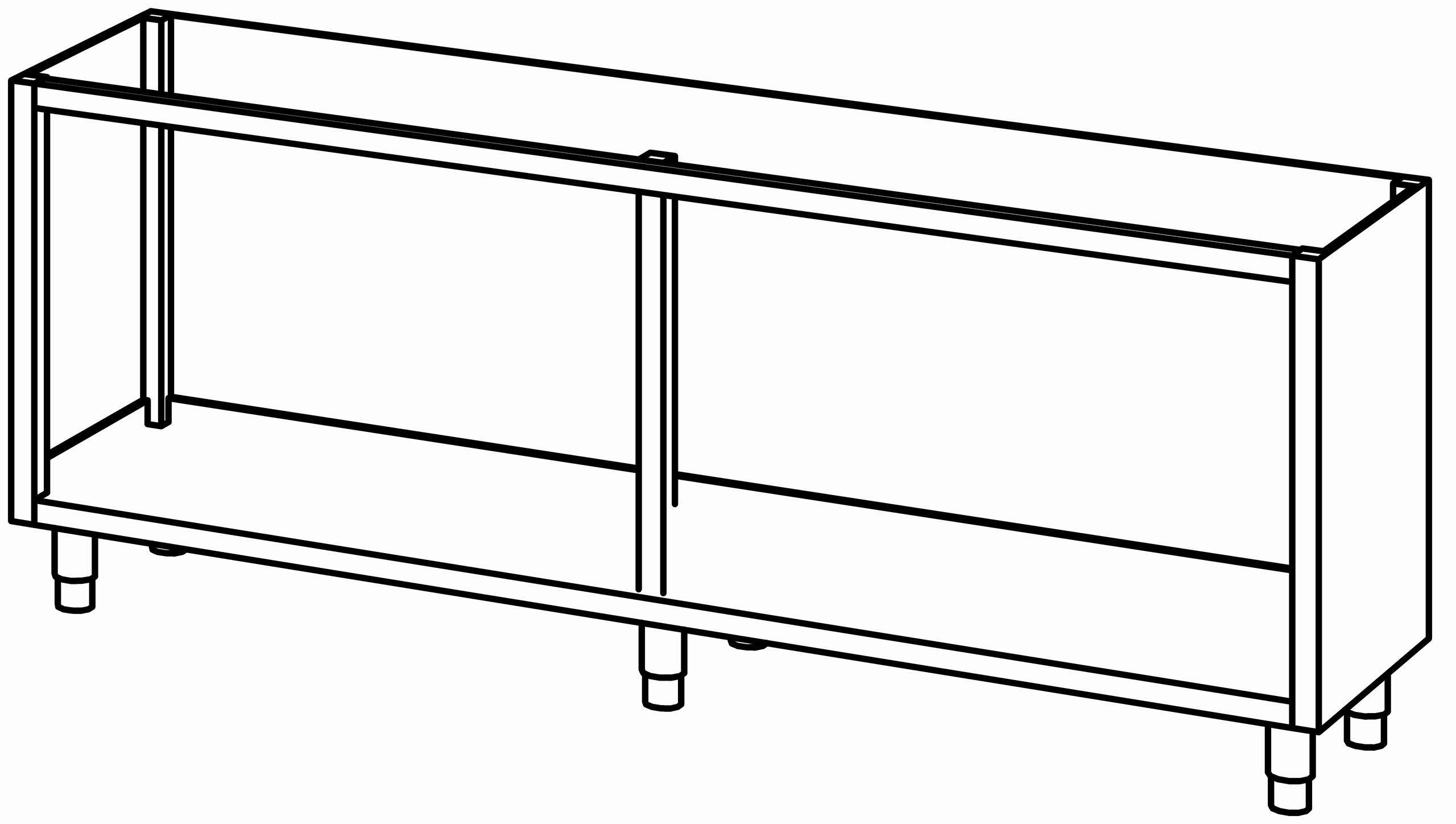 Schrankunterbau offen 2200x580