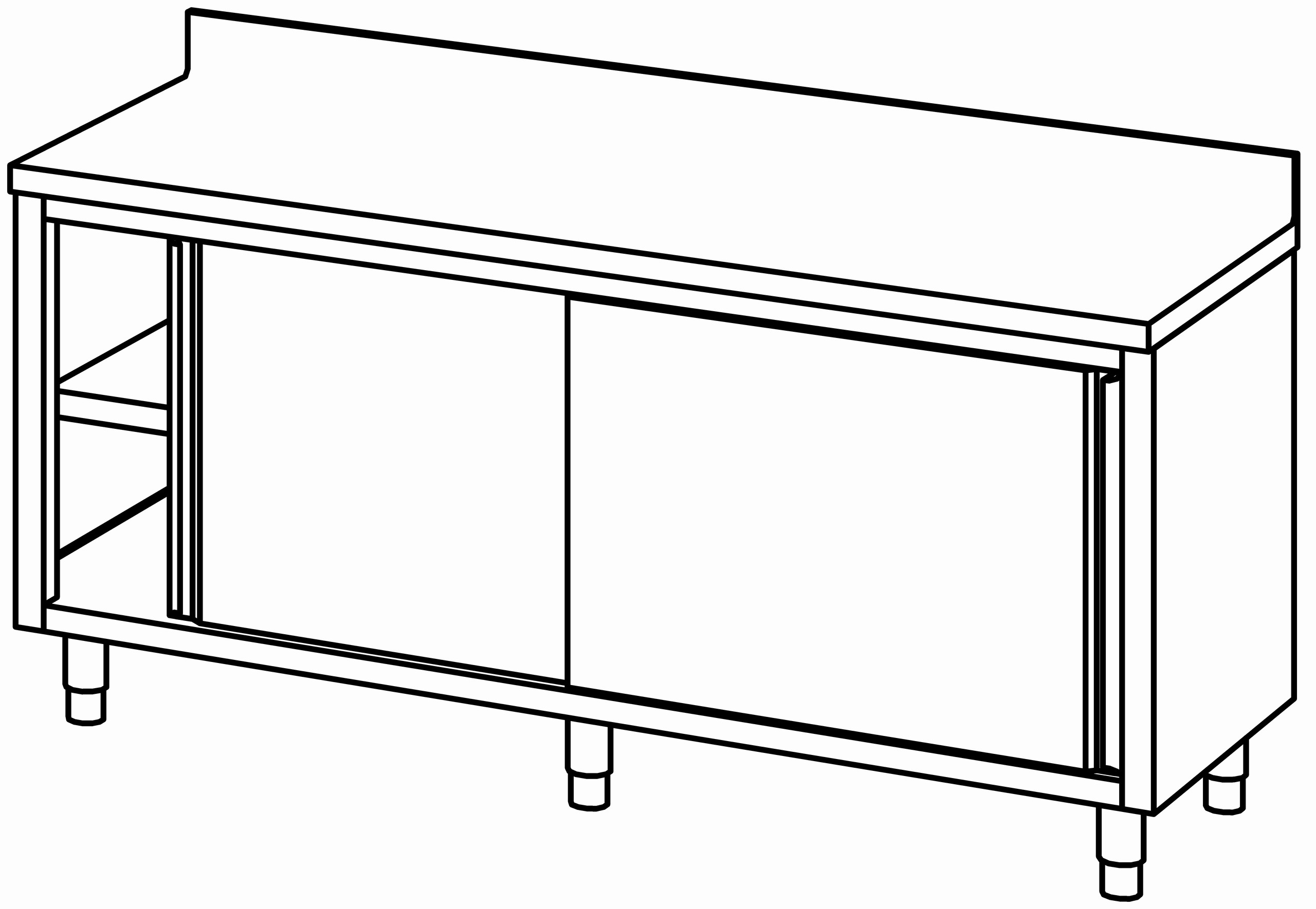 Arbeitsschrank 1900x700, S-Tür, mit AK