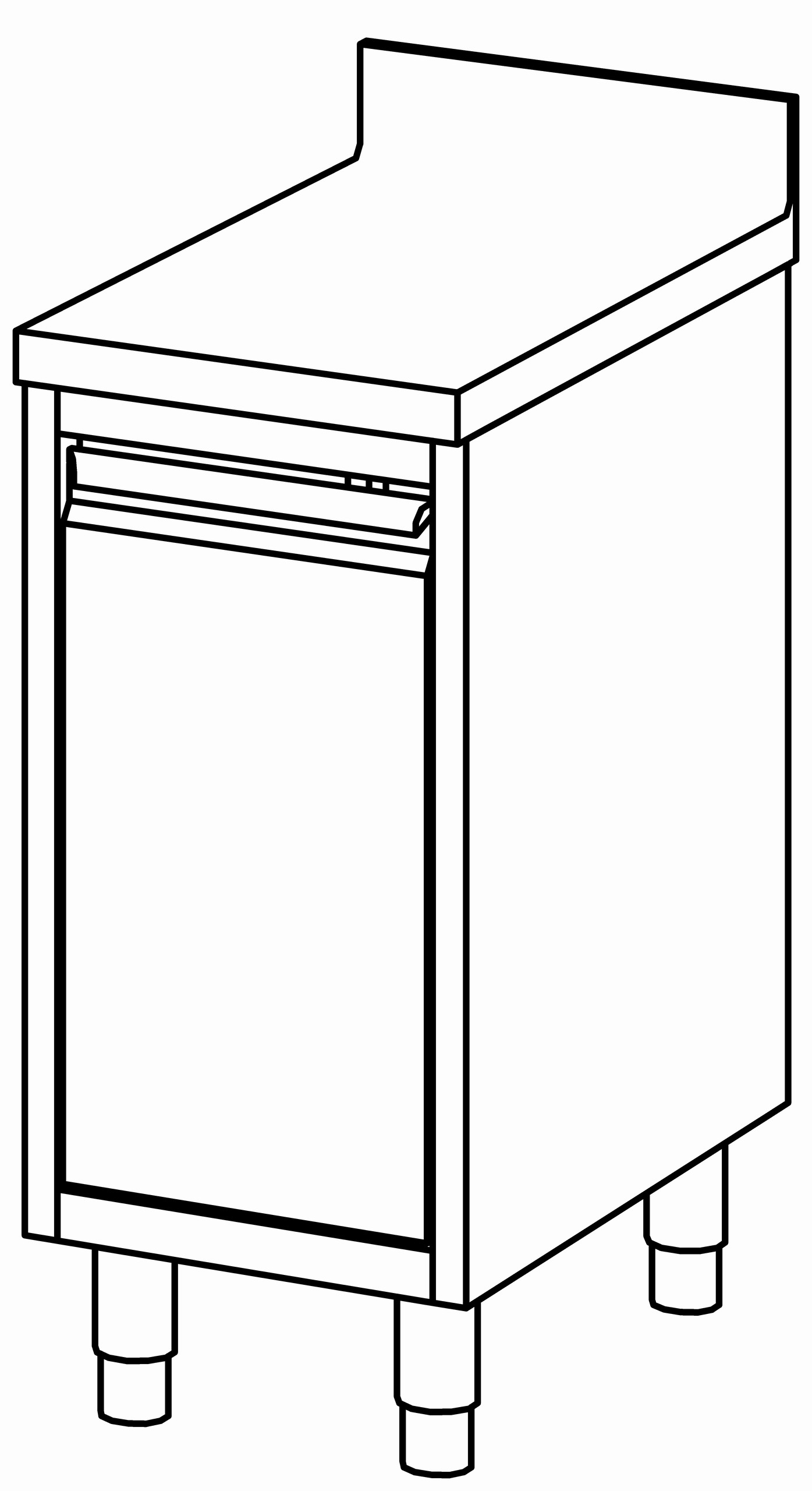 Arbeitsschrank 400x700, F-Tür, mit AK