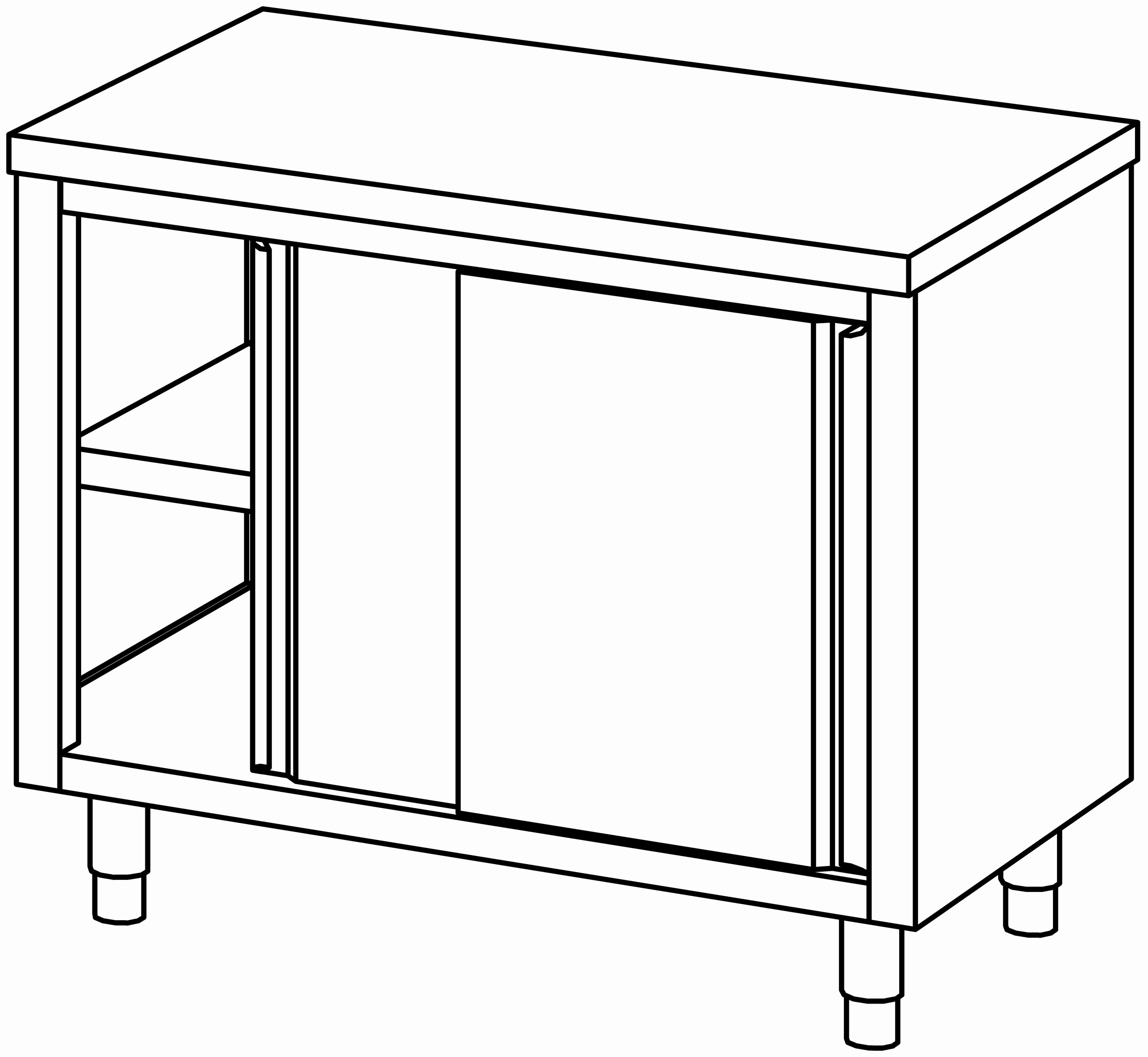 Arbeitsschrank 1100x700, S-Tür, ohne AK