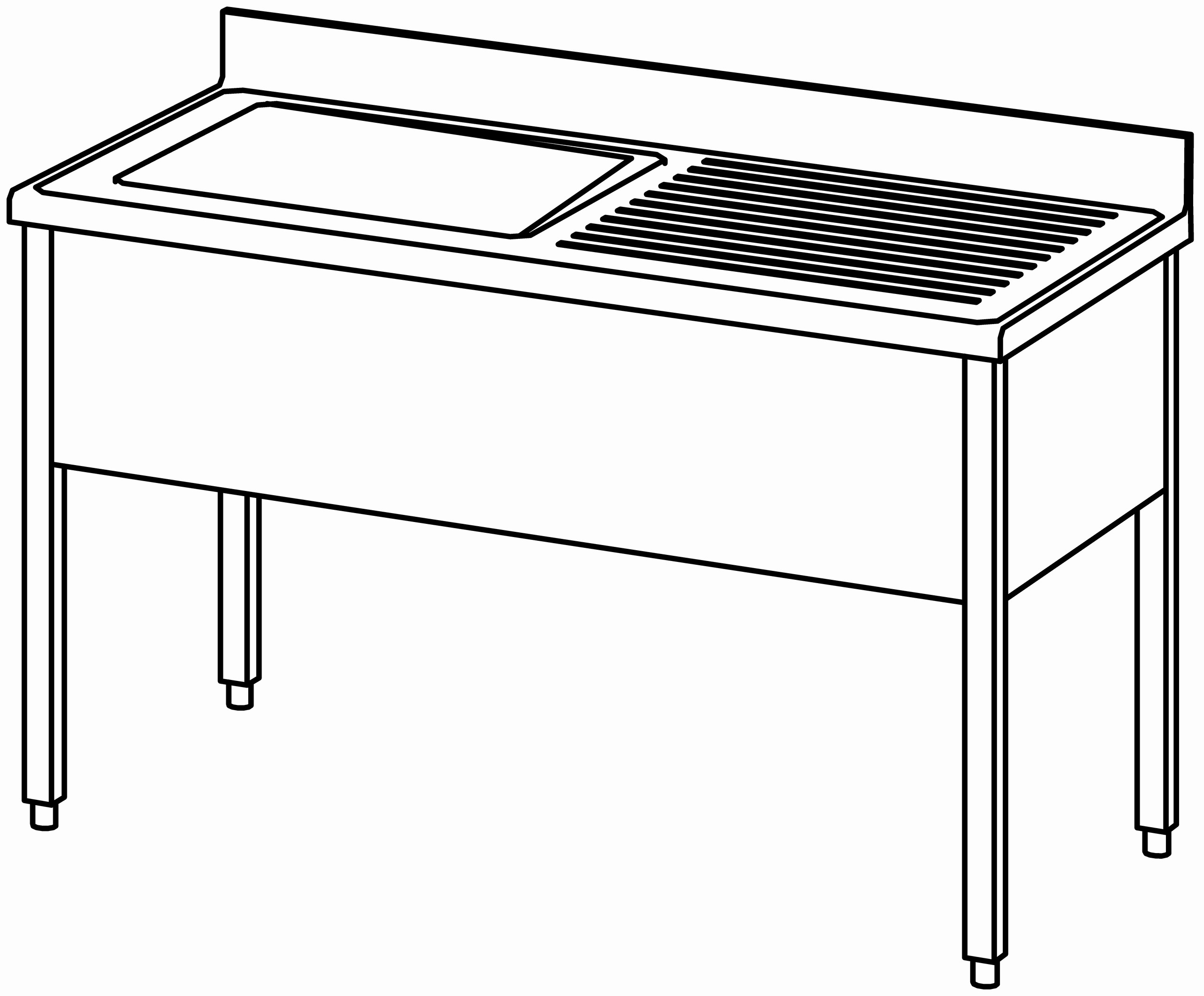 Spültisch offen 1400x700, 1 Becken l
