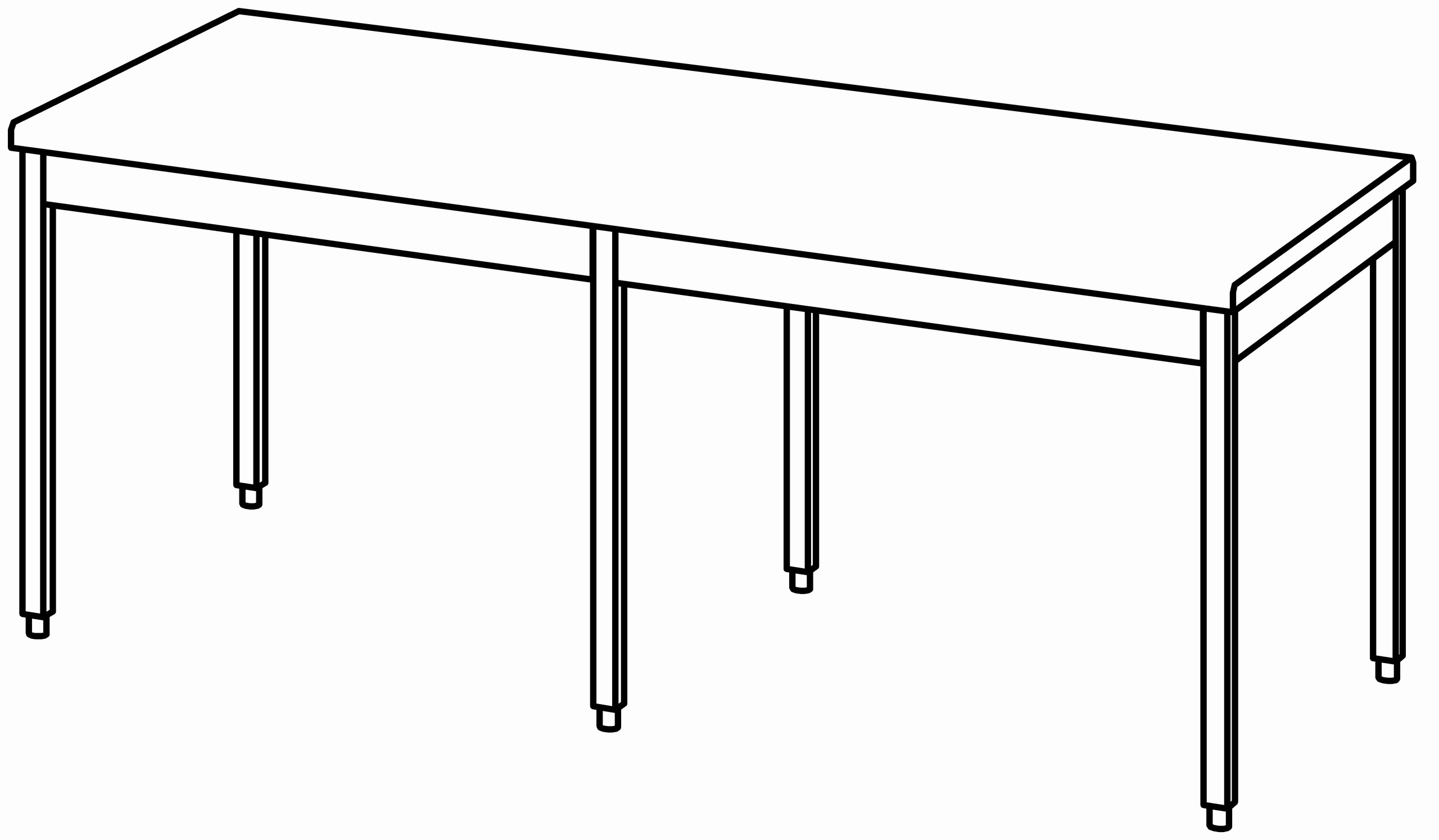 Arbeitstisch 2200x1000, ohne Aufkantung