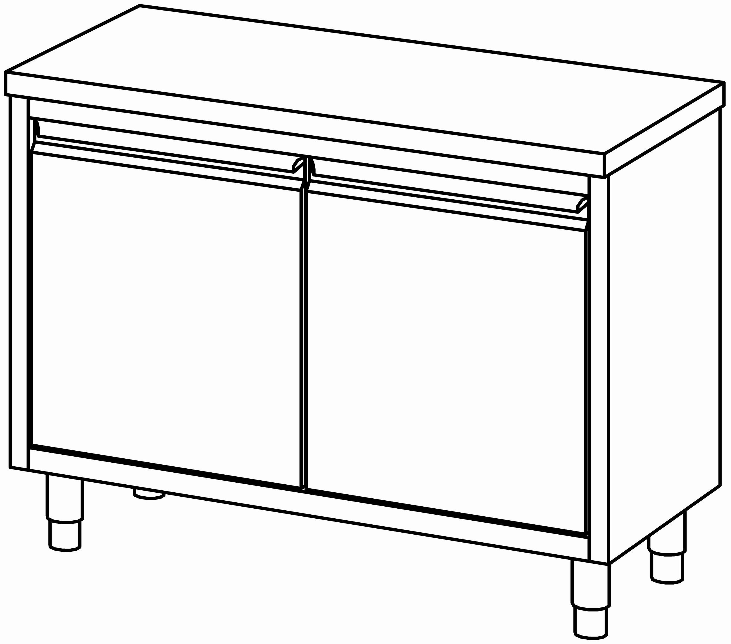 Arbeitsschrank 1200x600, F-Tür, ohne AK