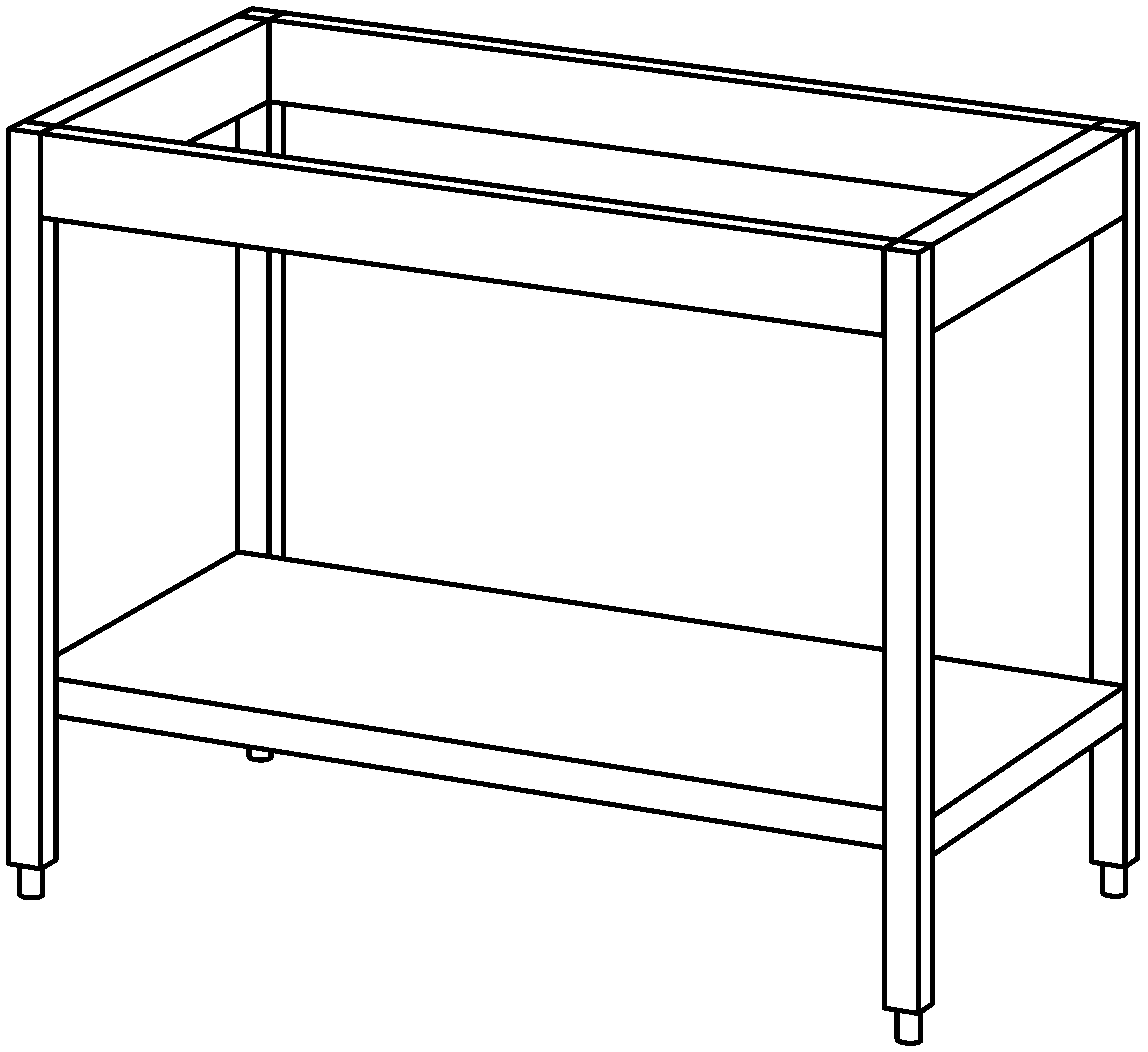 Unterbau-Arbeitstisch offen 1100x660, GB