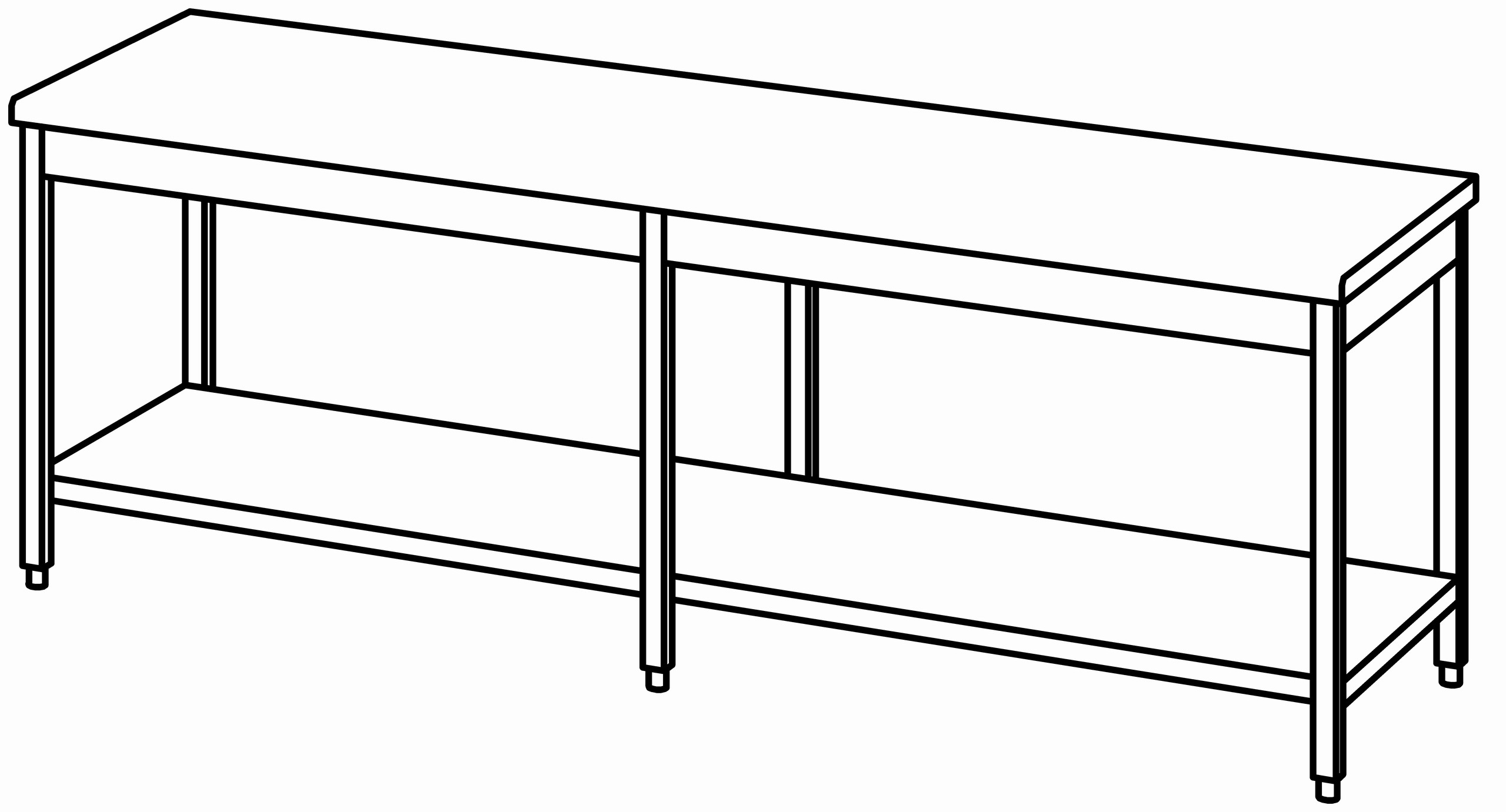 Arbeitstisch 2500x800, GB, ohne Aufk.