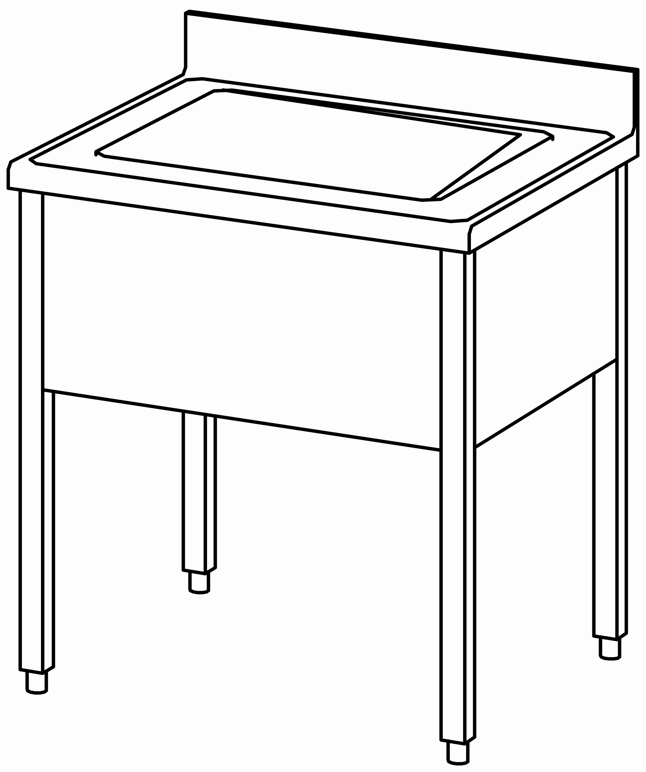 Spültisch offen 800x700, 1 Becken