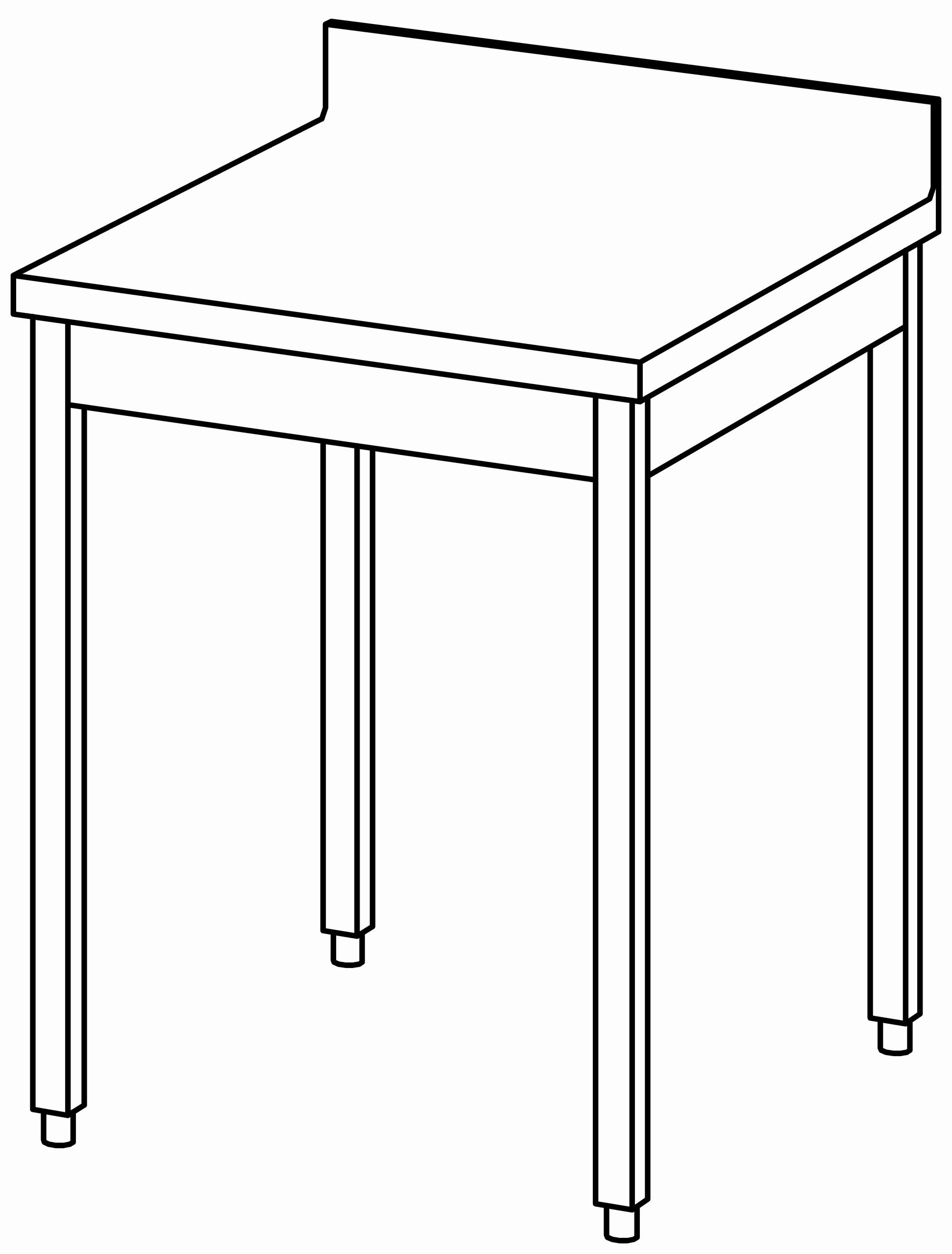 Arbeitstisch 700x800, mit Aufkantung
