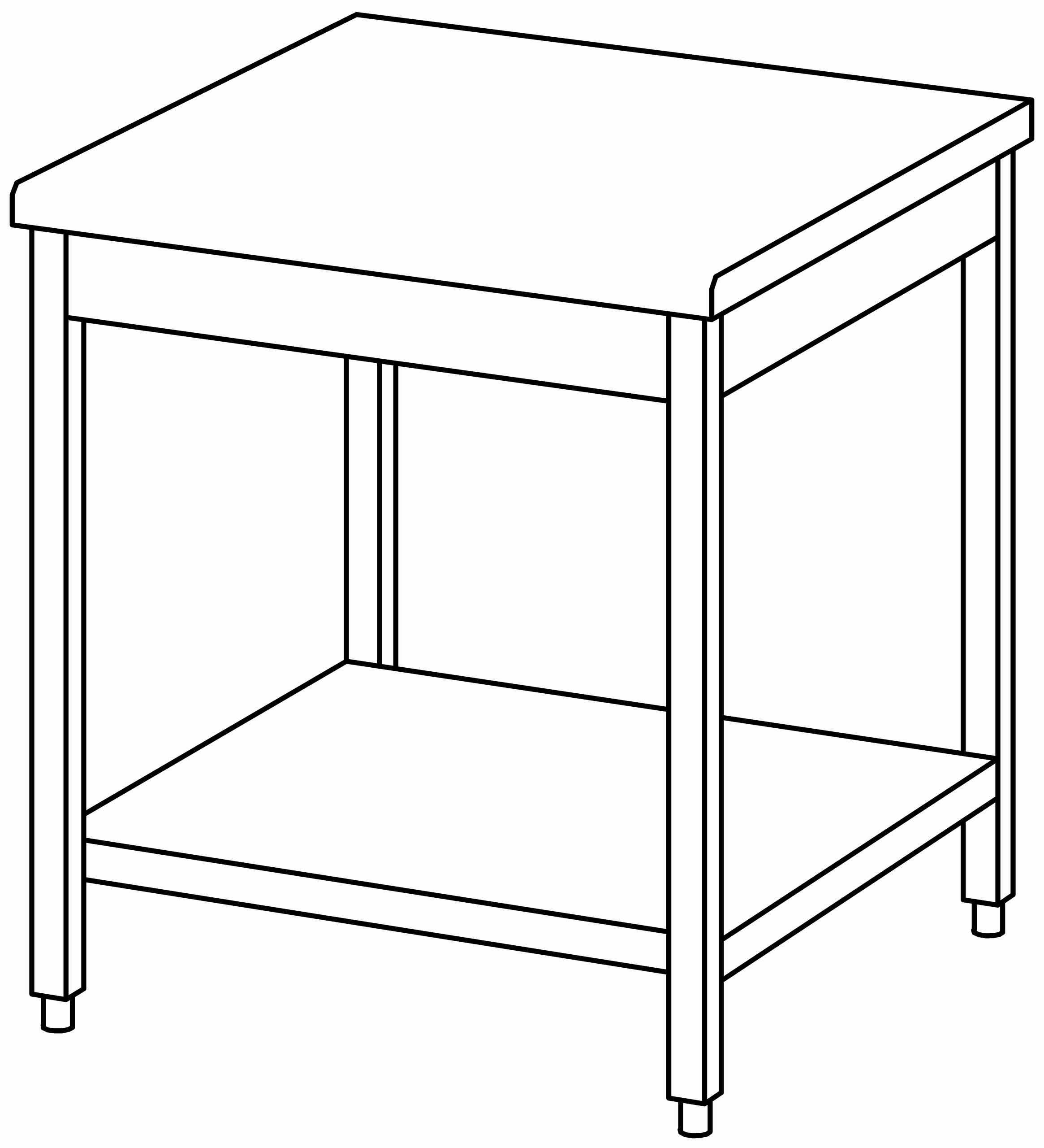 Arbeitstisch 800x900, GB, ohne Aufk.