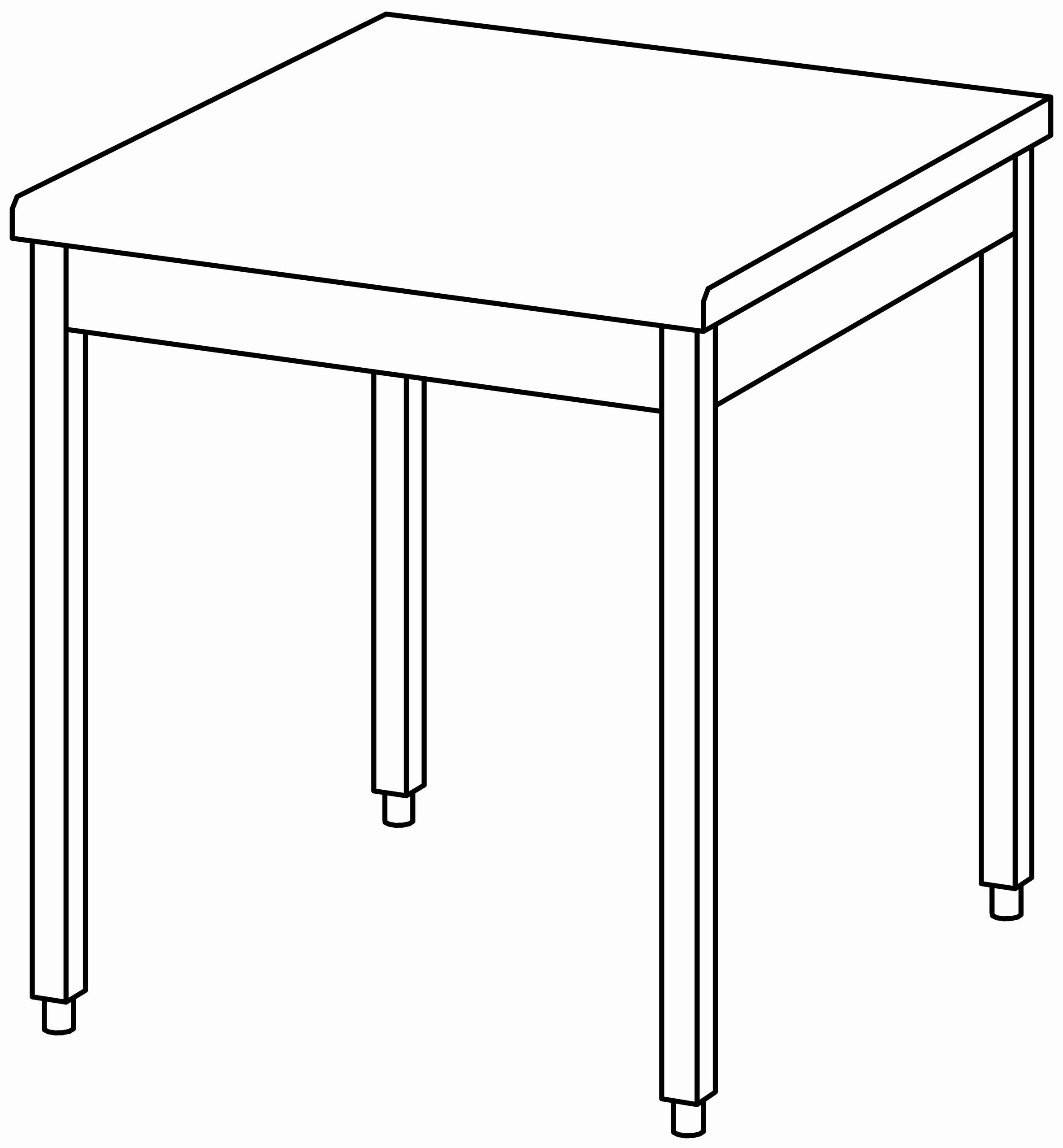 Arbeitstisch 800x1000, ohne Aufkantung