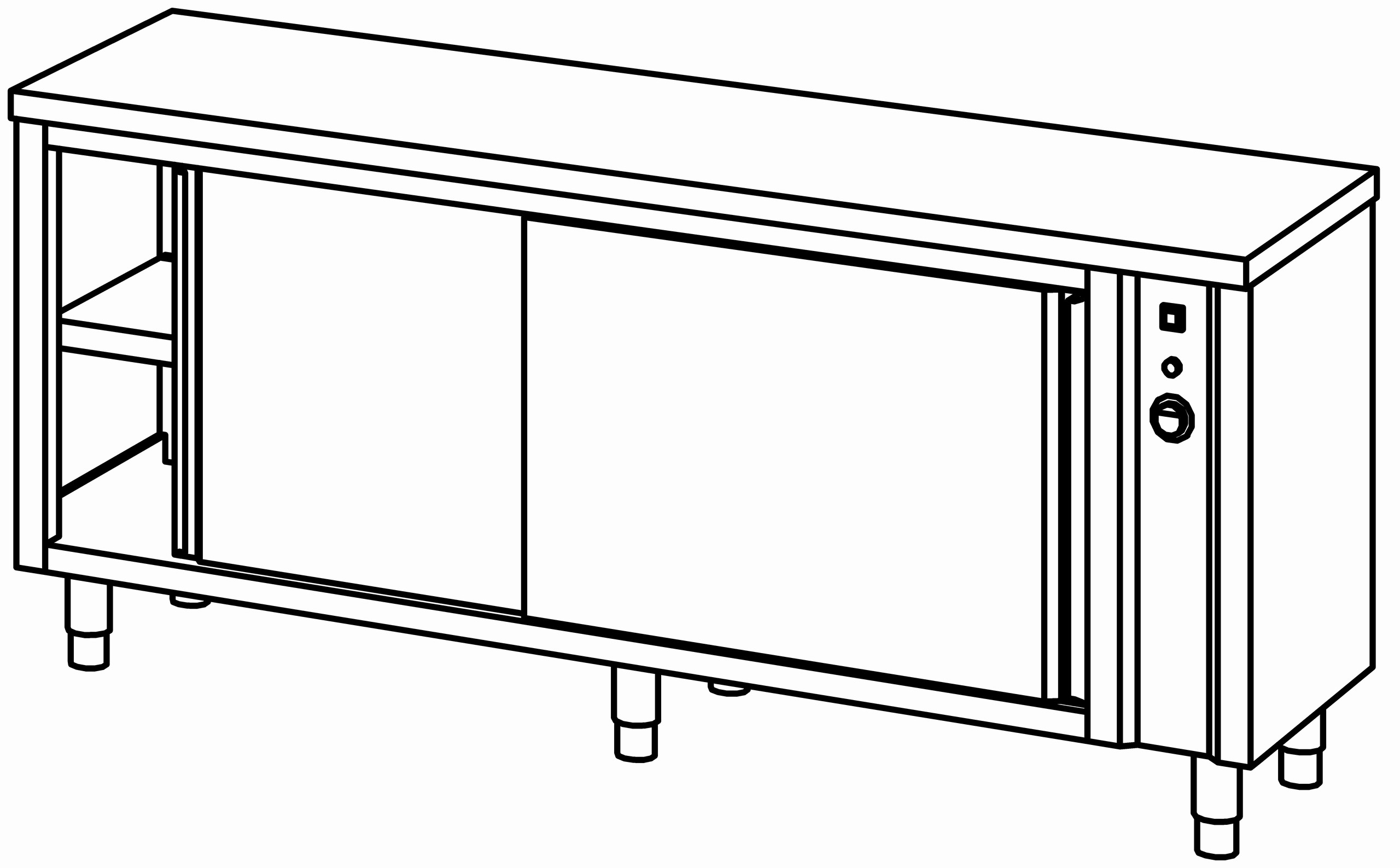 Wärmeschrank 2000x600, S-Tür, ohne AK