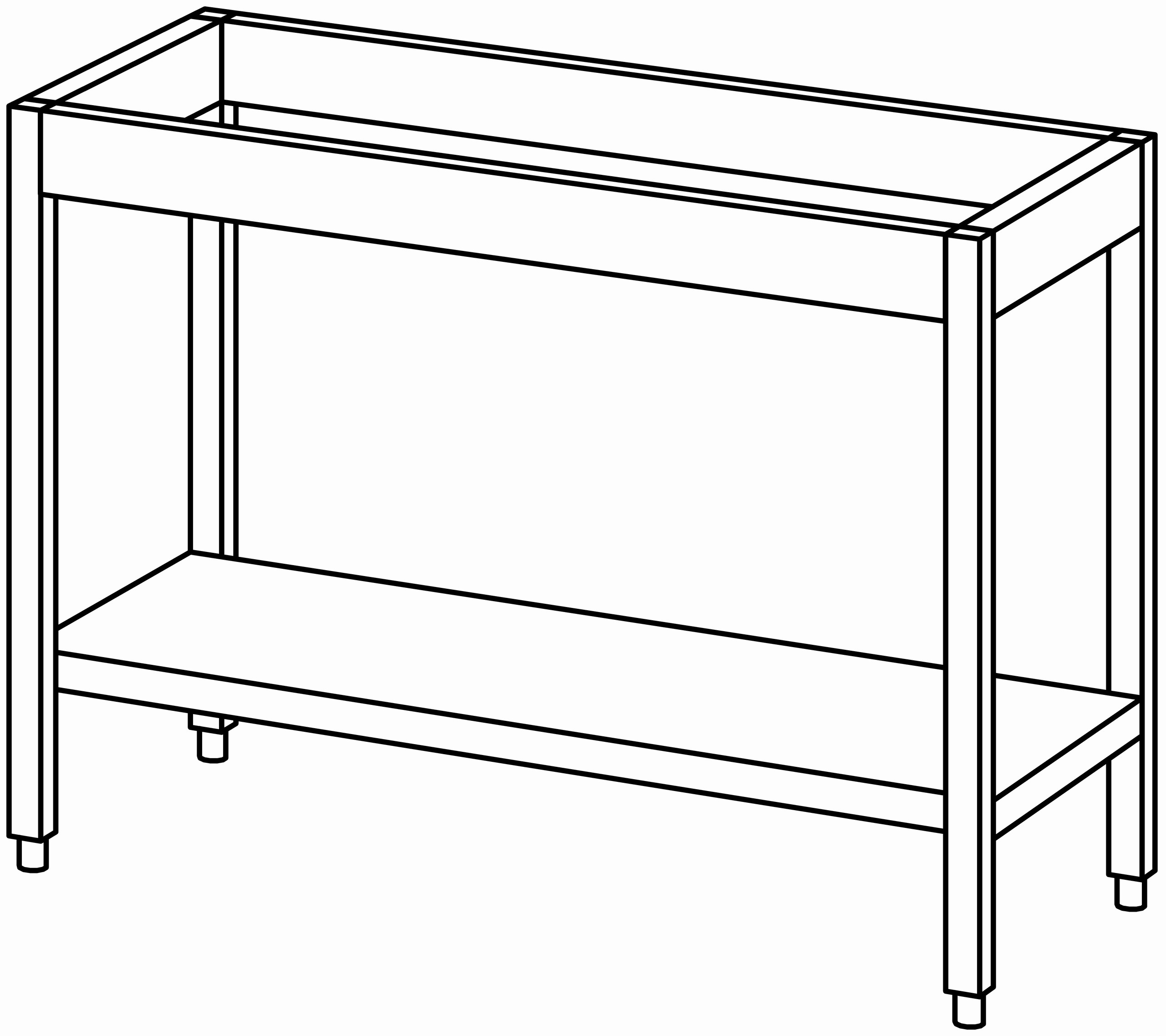 Unterbau-Arbeitstisch offen 1200x560, GB