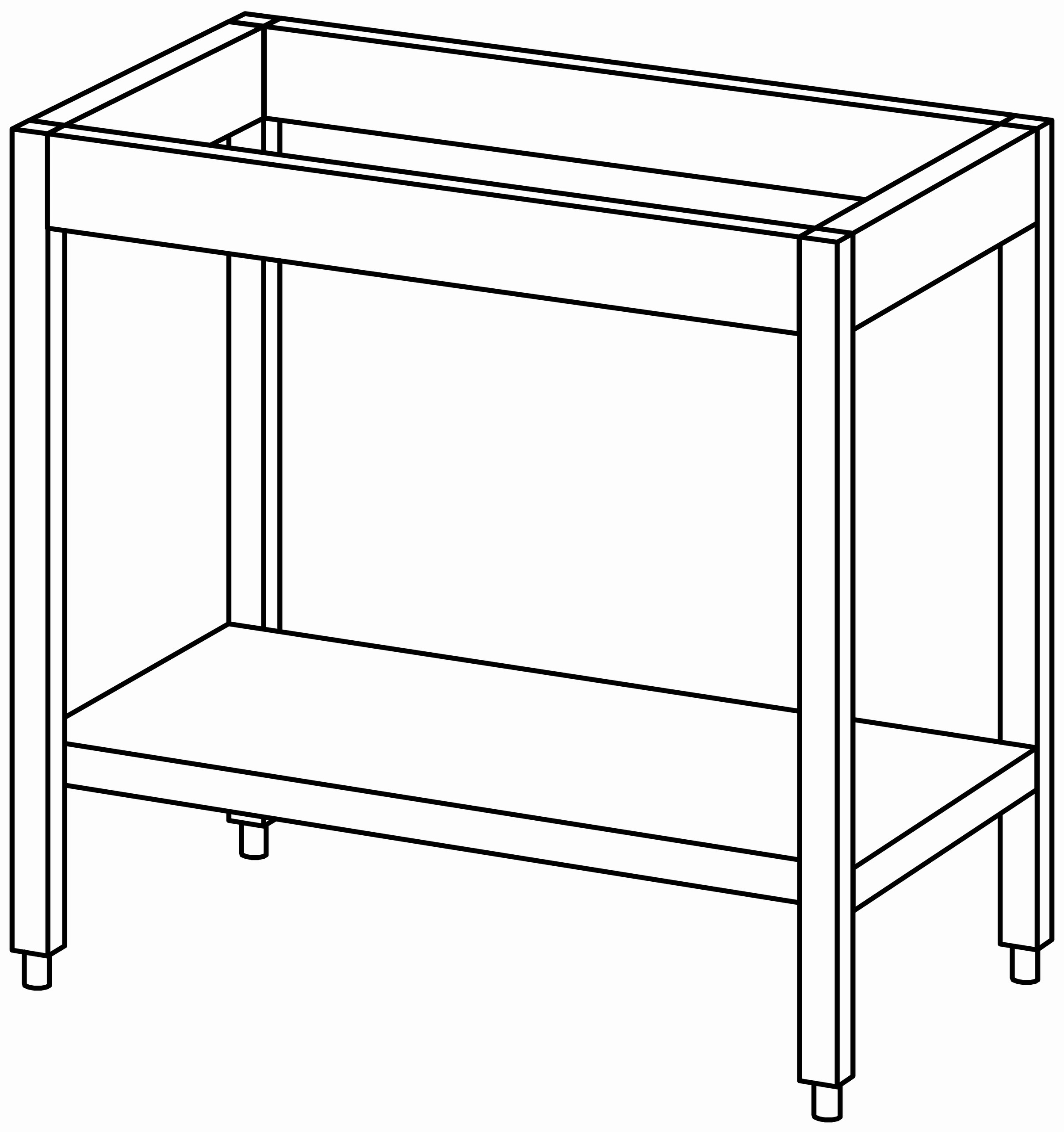 Unterbau-Arbeitstisch offen 900x560, GB