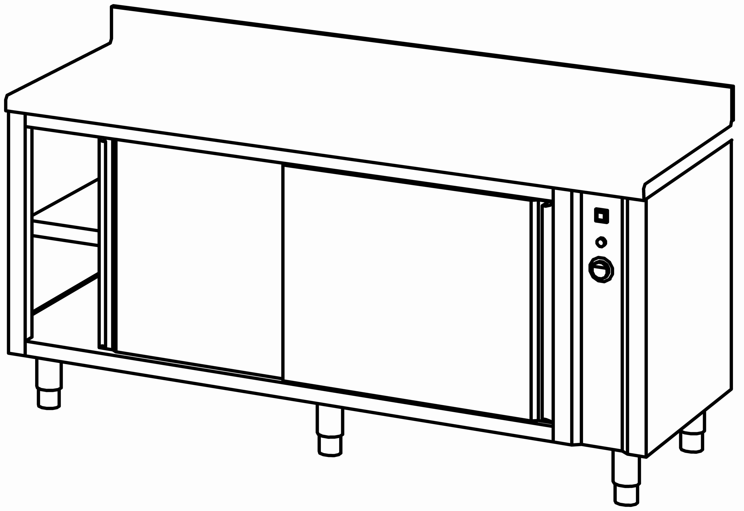 Wärmeschrank 1800x700, S-Tür, mit AK