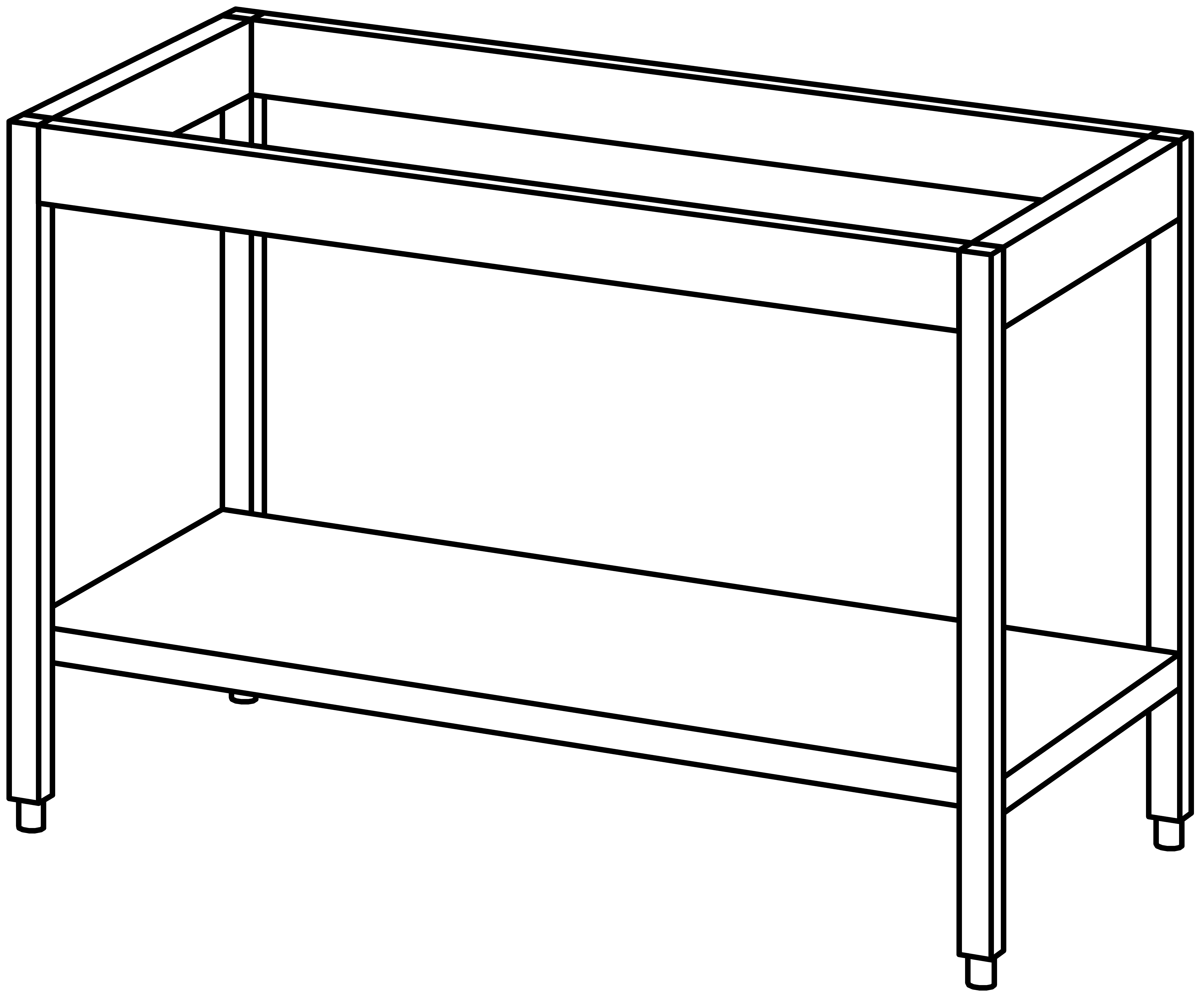Unterbau-Arbeitstisch offen 1300x660, GB