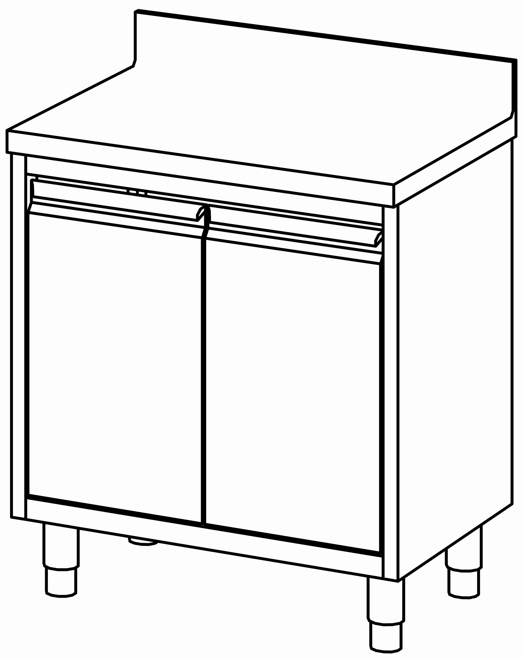 Arbeitsschrank 800x600, F-Tür, mit AK