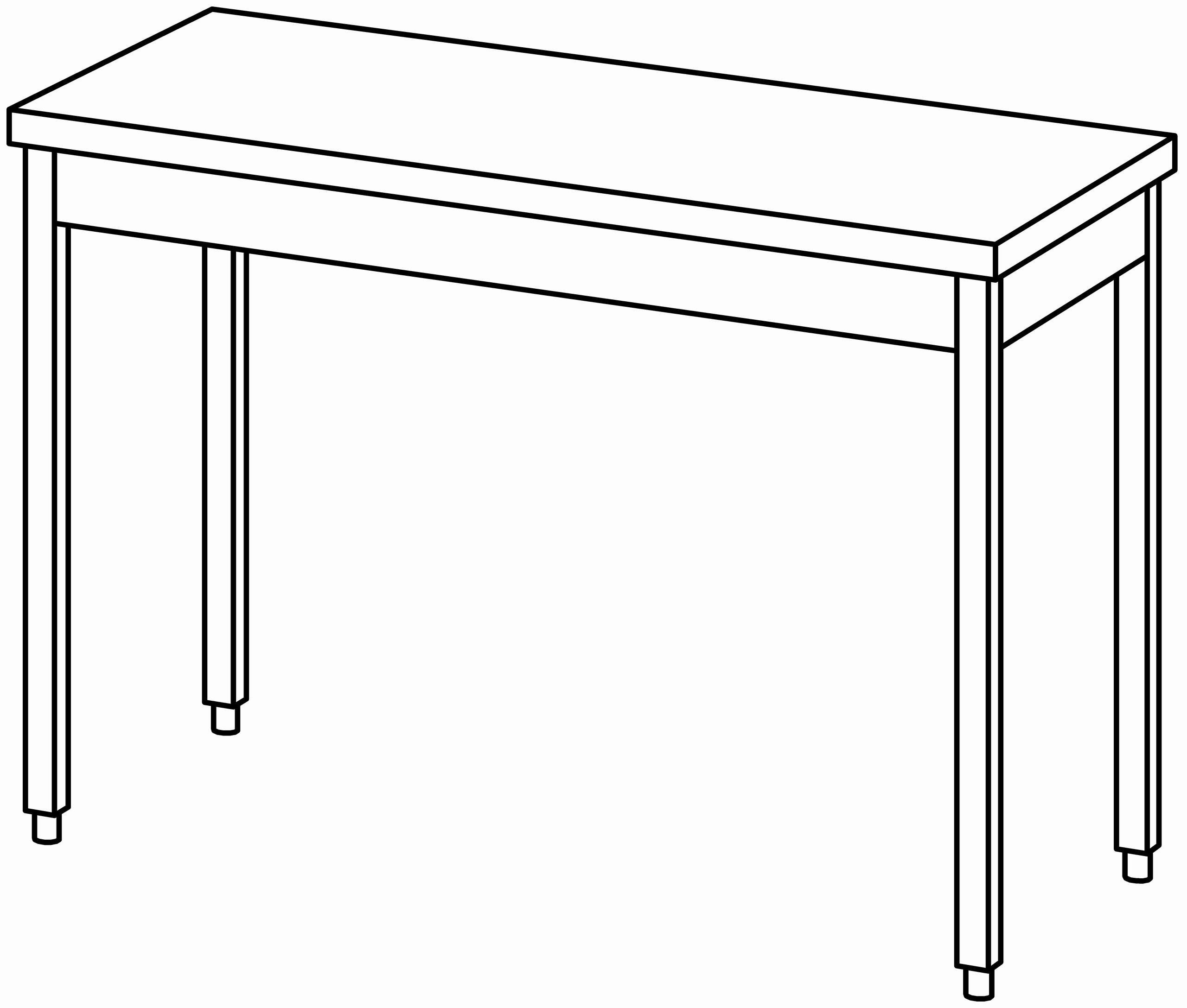 Arbeitstisch 1300x600, ohne Aufkantung