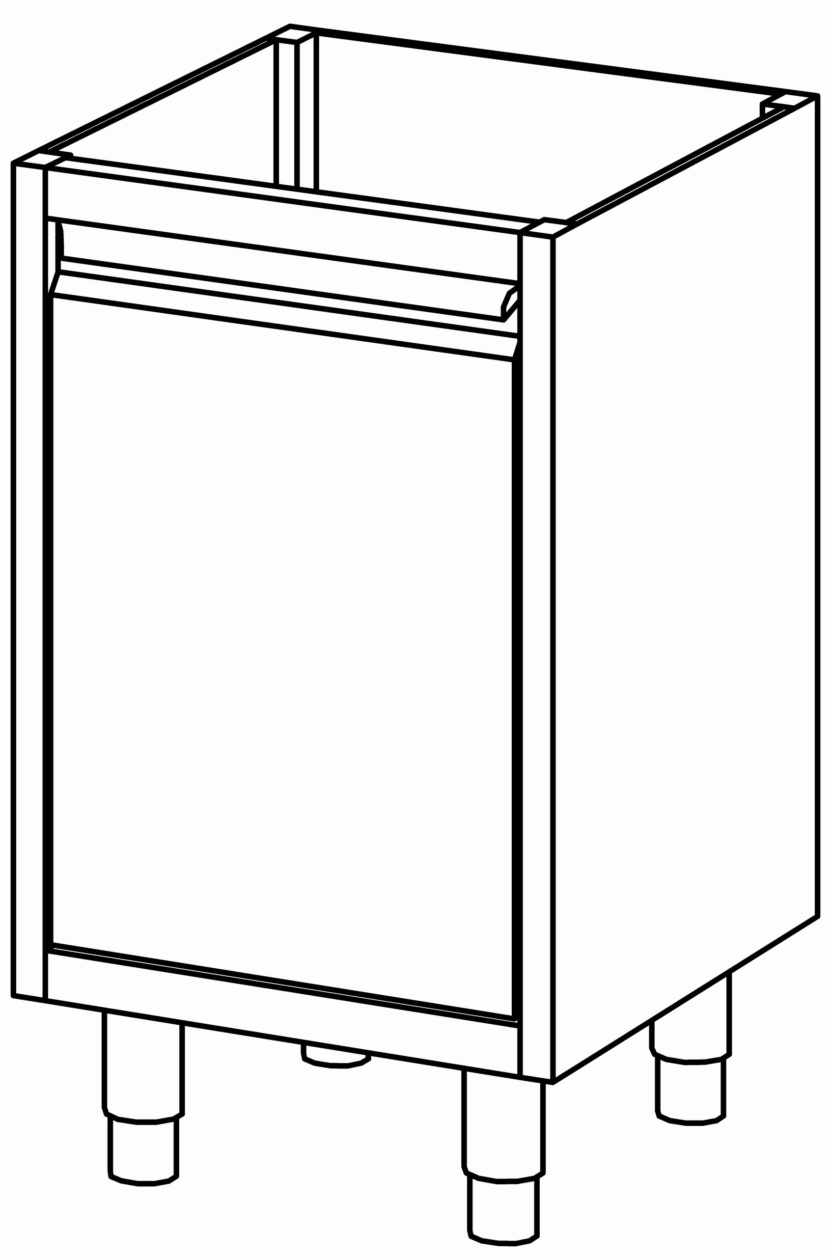 Schrankunterbau mit Flügeltür 500x580