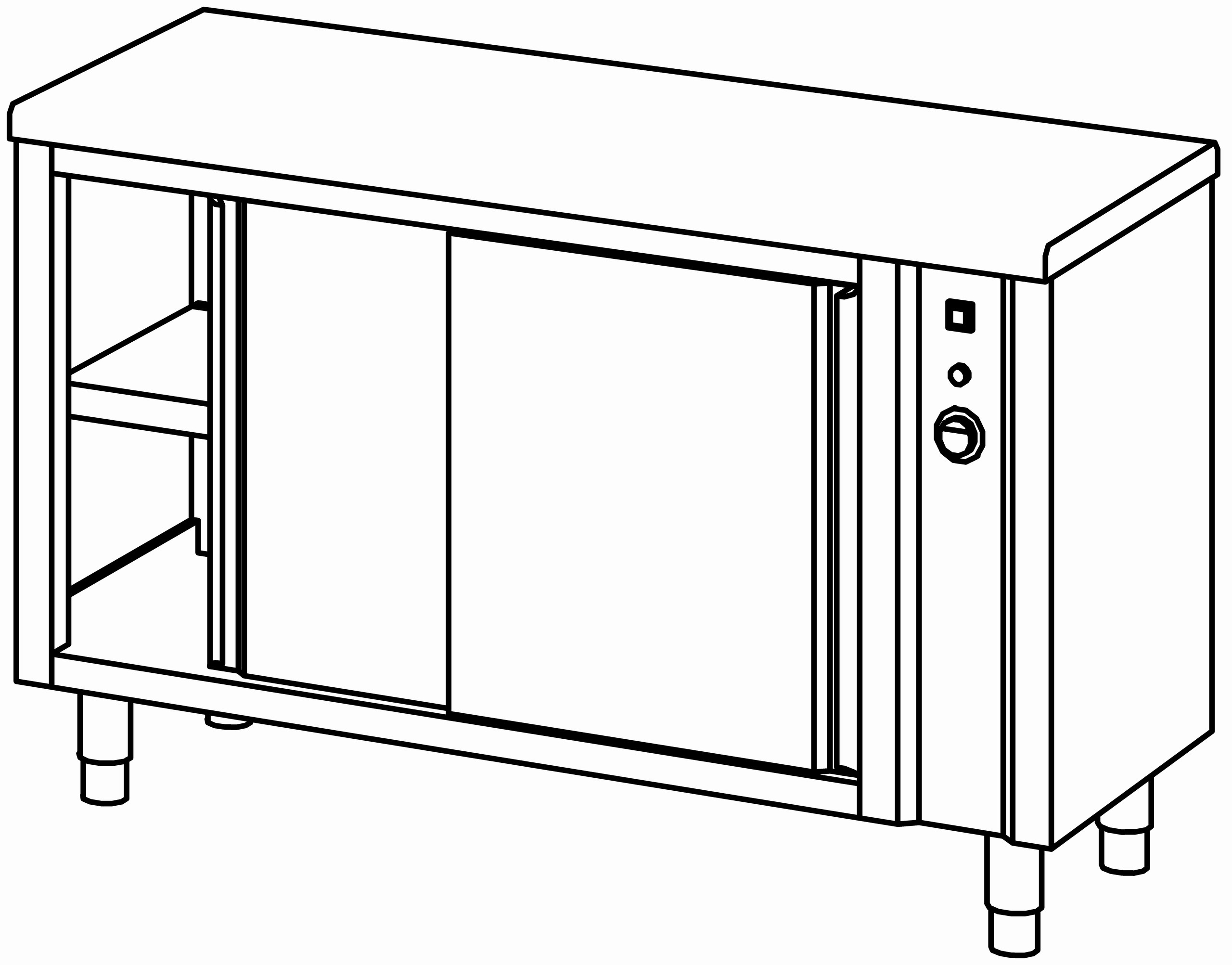 Wärmeschrank 1400x600, beidseitig S-Tür