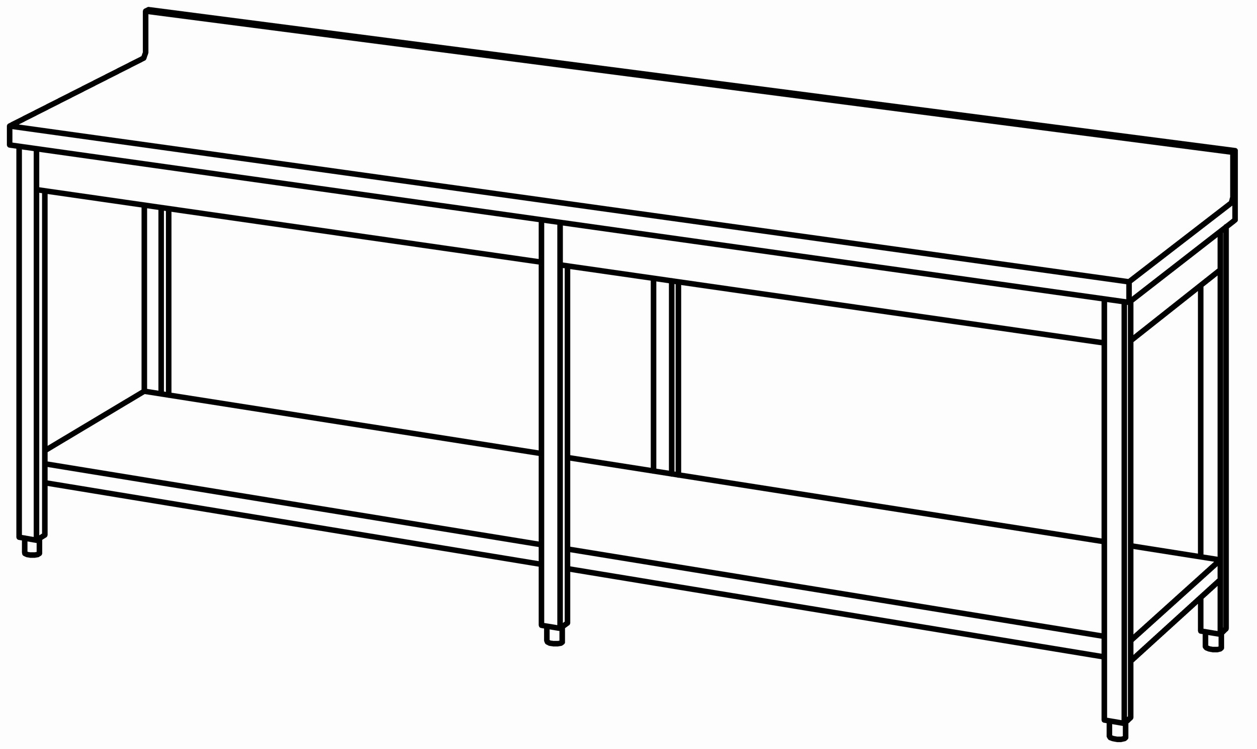 Arbeitstisch 2400x700, GB, mit Aufk.