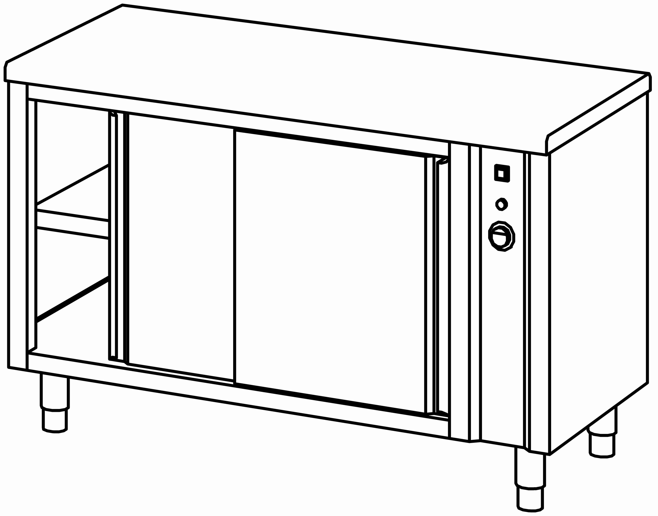 Wärmeschrank 1400x700, beidseitig S-Tür