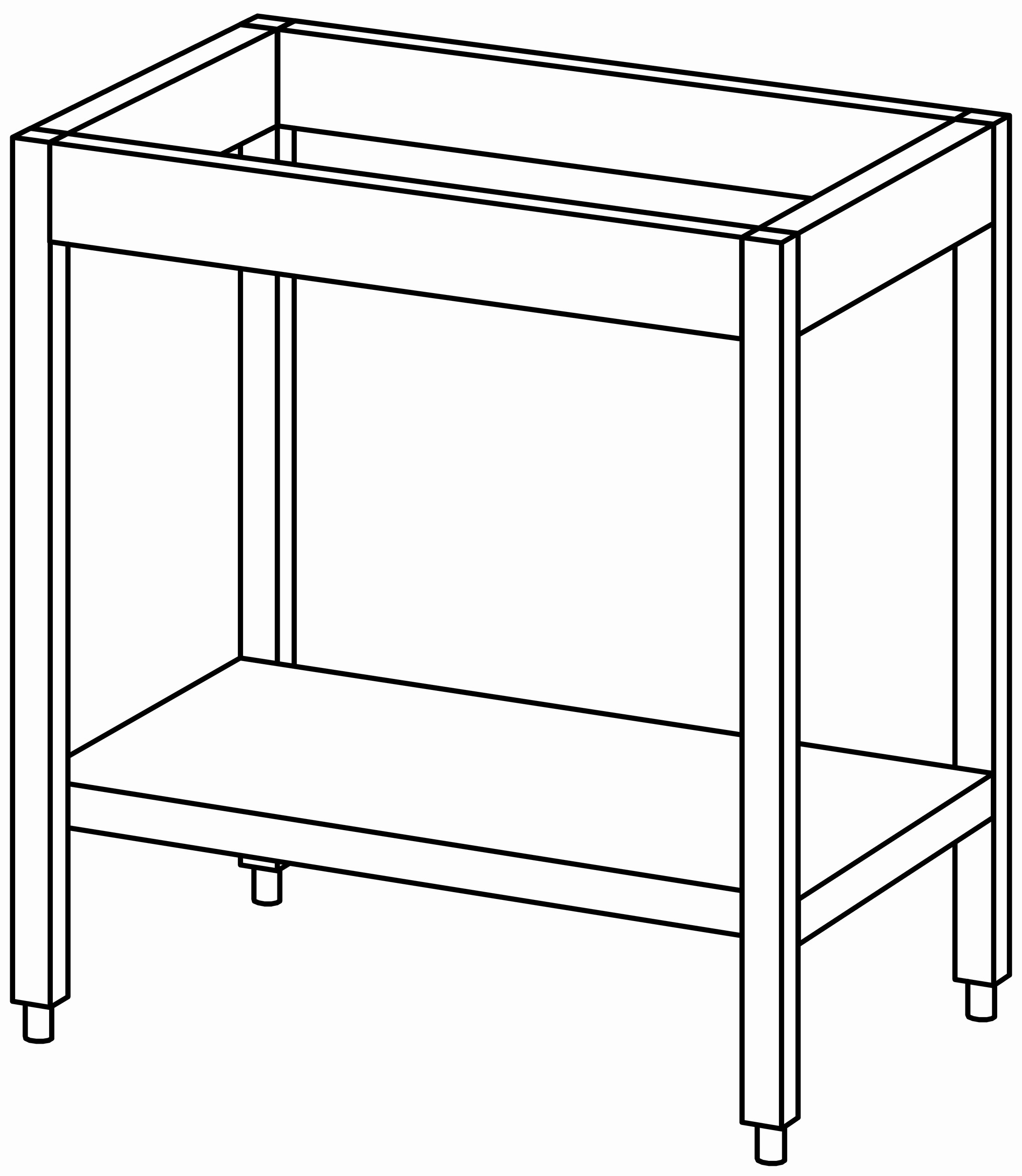 Unterbau-Arbeitstisch offen 800x560, GB