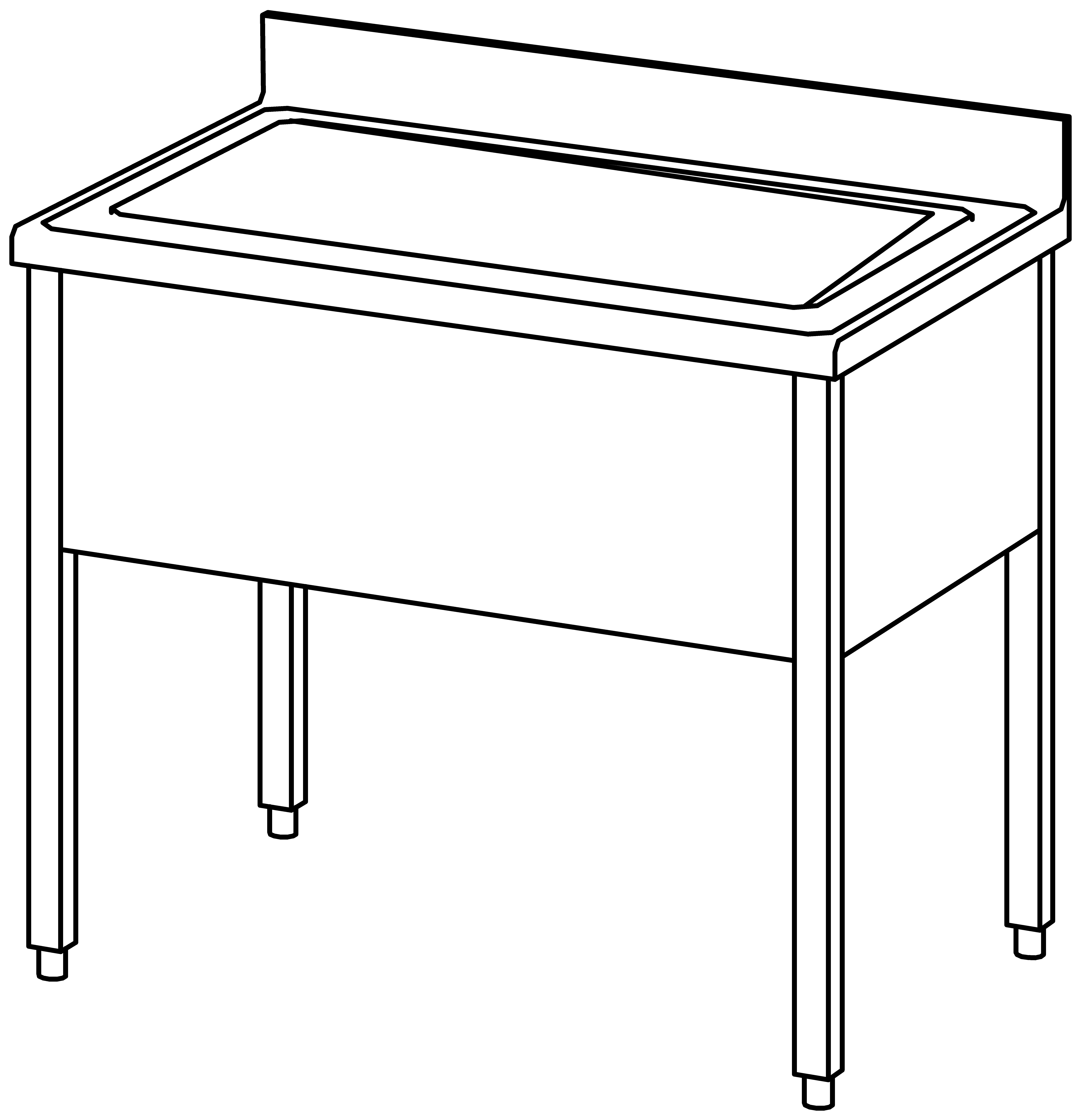 Topfspültisch offen 1000x700, 1 Becken