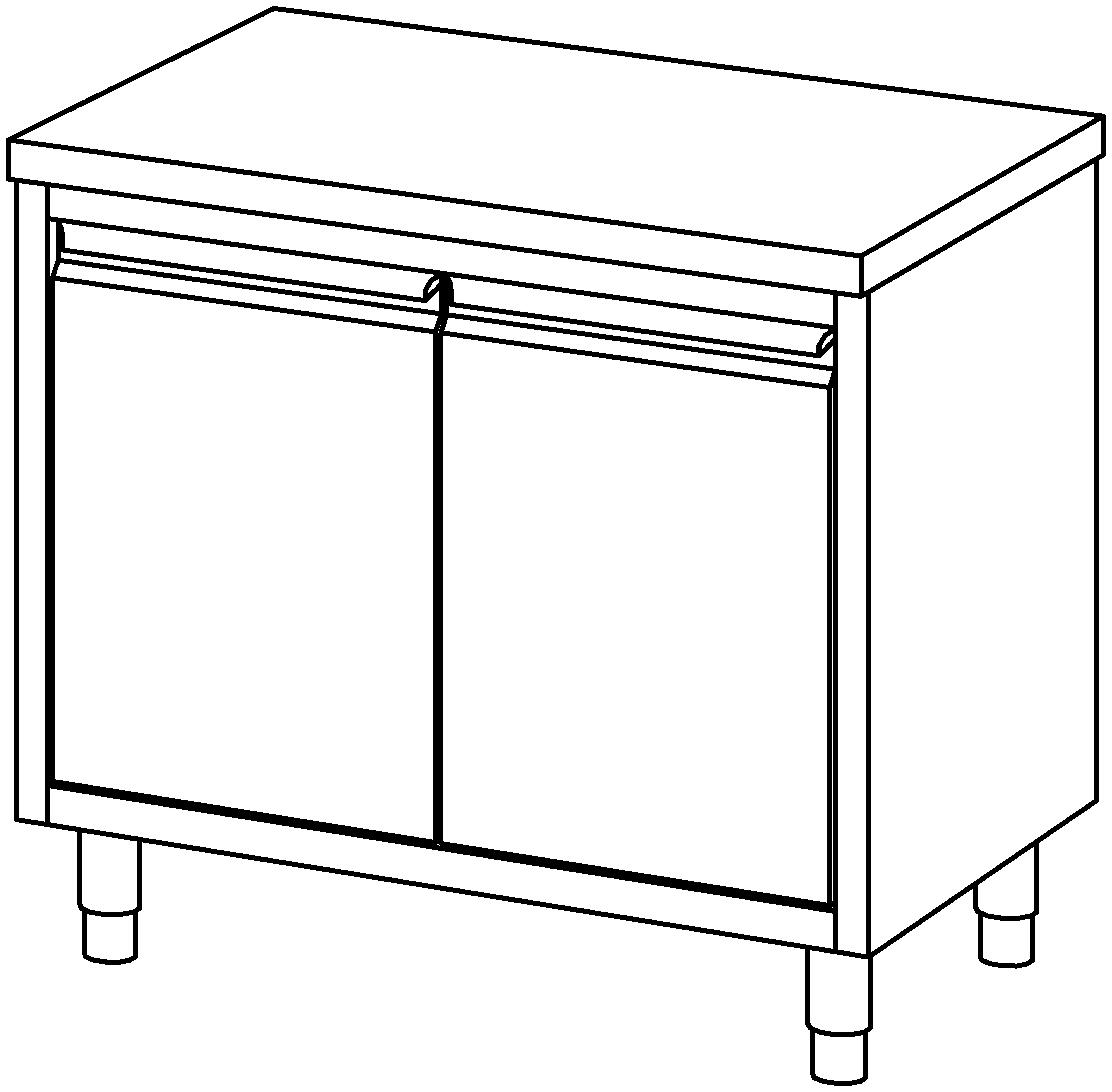 Arbeitsschrank 1000x700, F-Tür, ohne AK