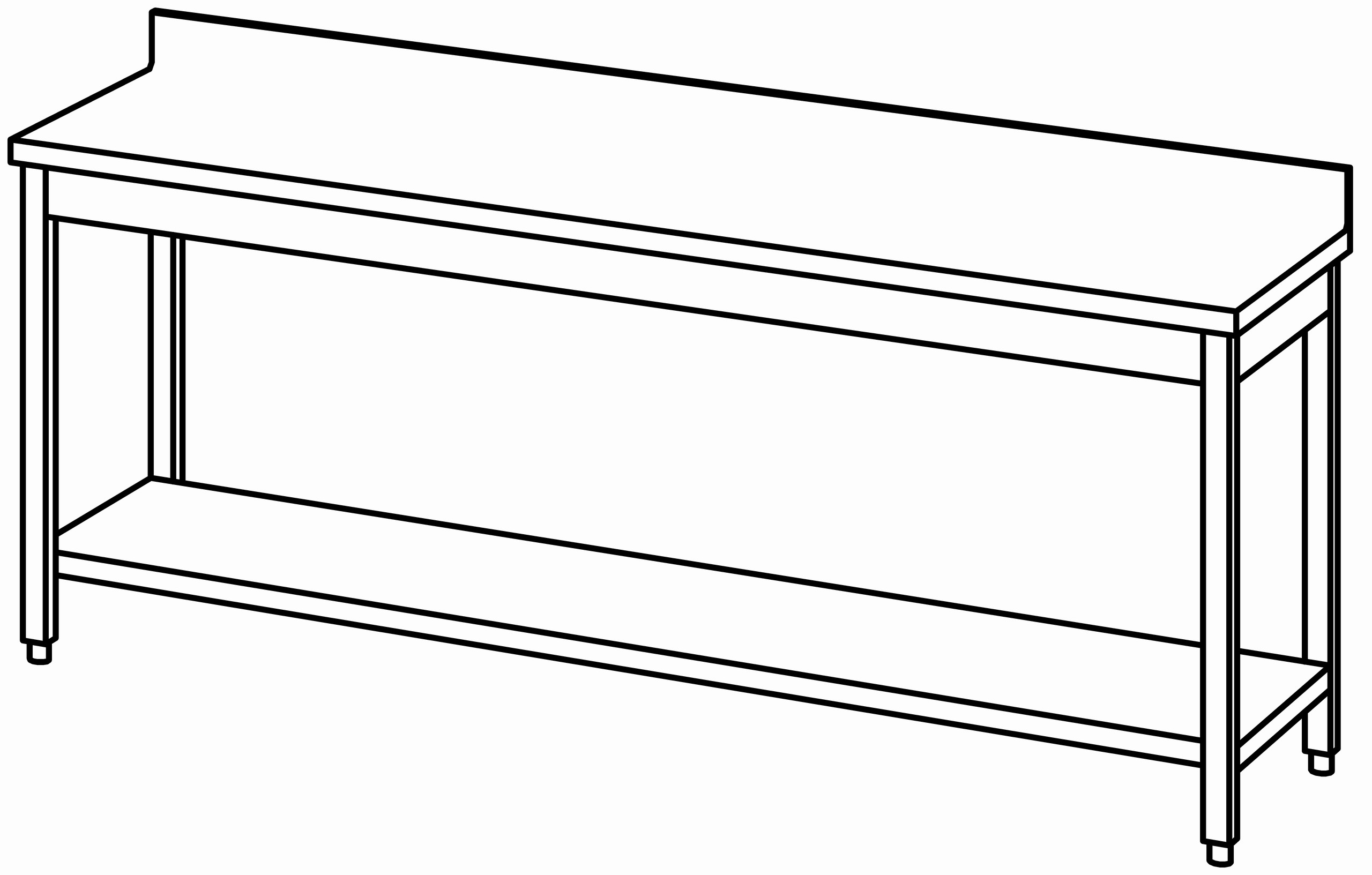 Arbeitstisch 2200x600, GB, mit Aufk.