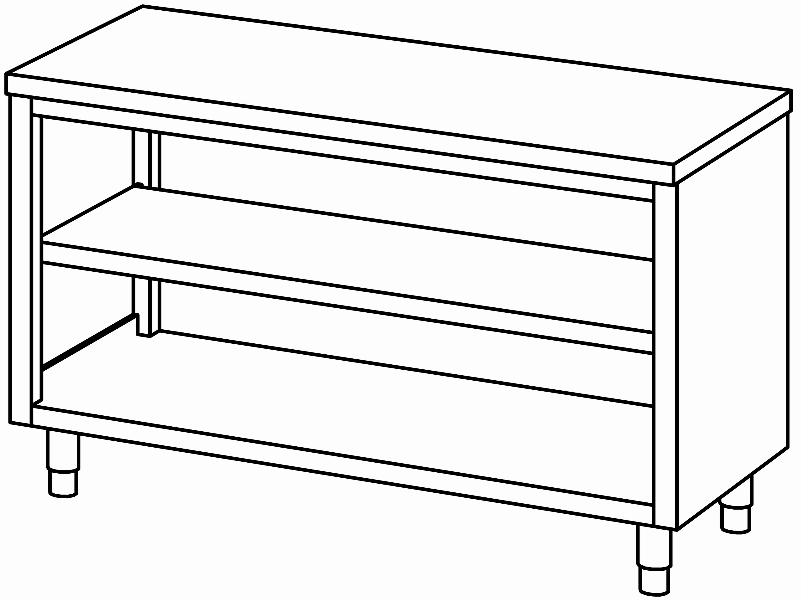 Arbeitsschrank 1500x700, beidseit. offen