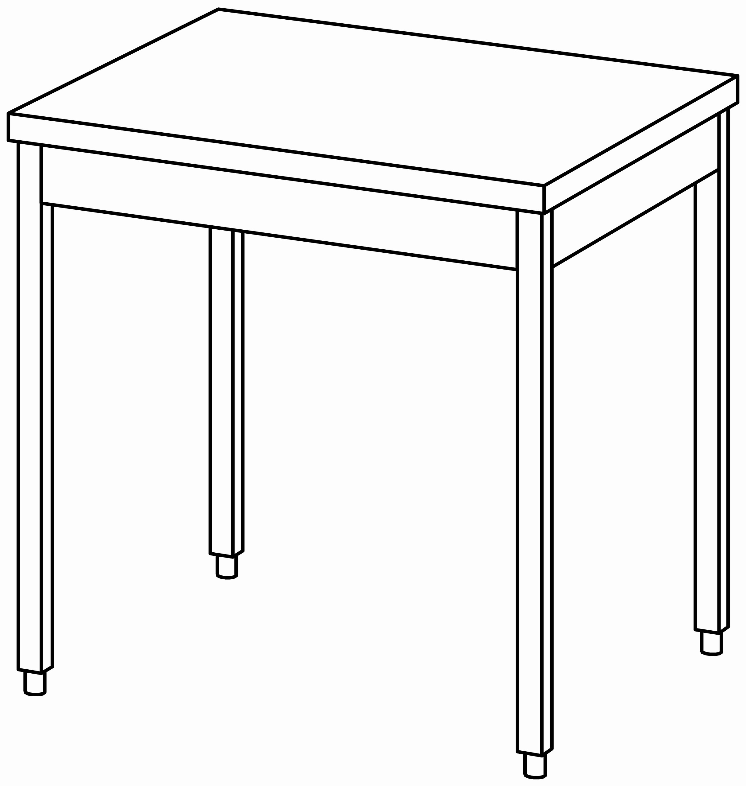Arbeitstisch 900x800, ohne Aufkantung