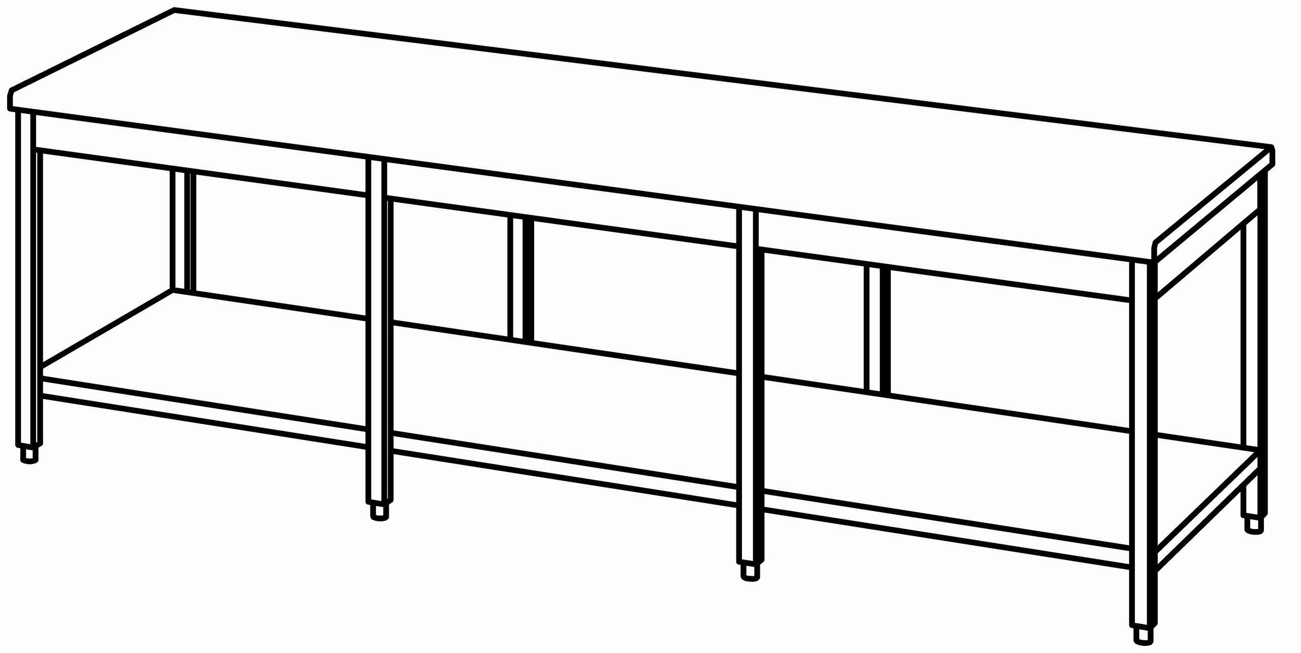 Arbeitstisch 2800x1000, GB, ohne Aufk.