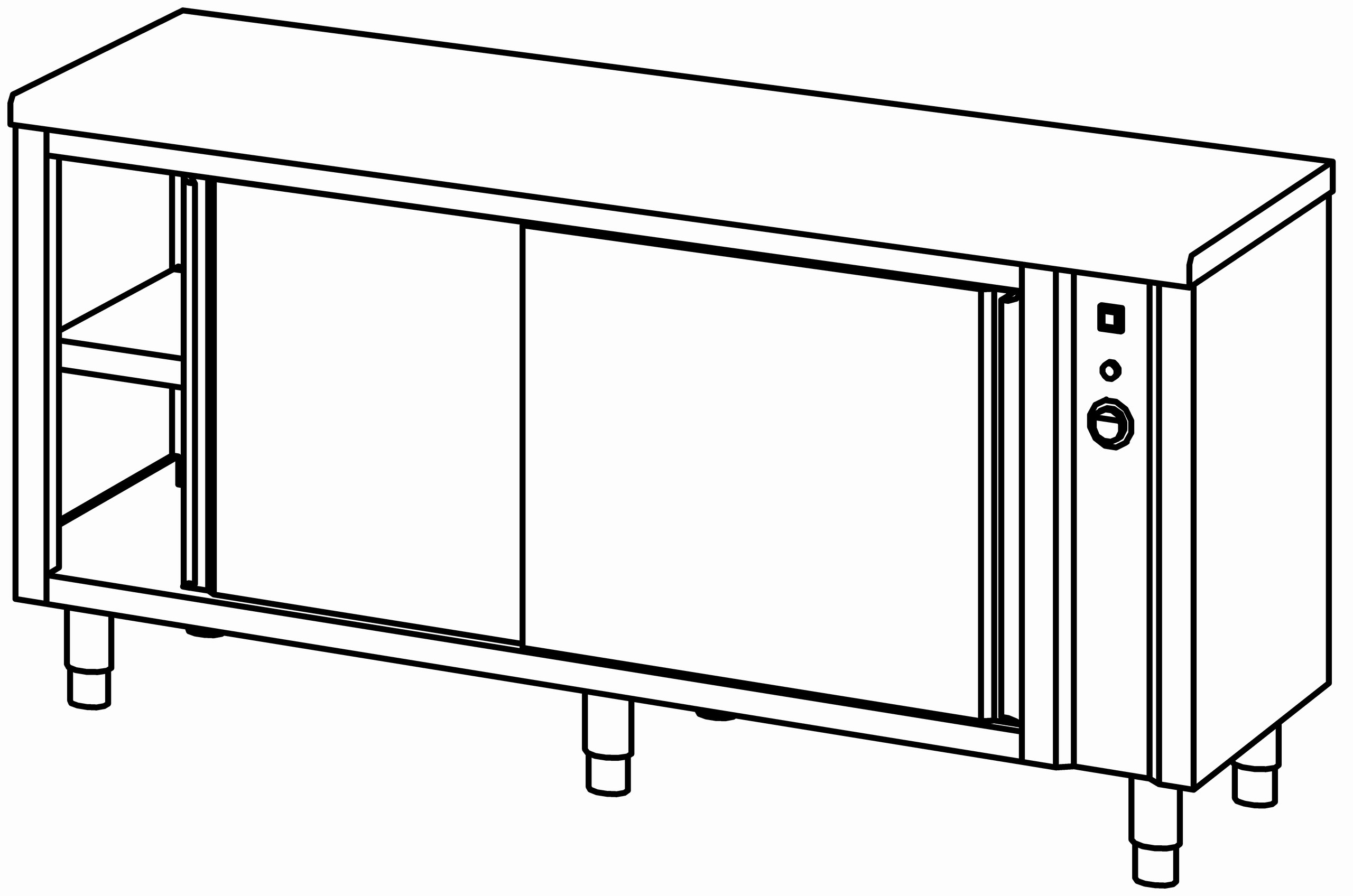 Wärmeschrank 1800x600, S-Tür, ohne AK