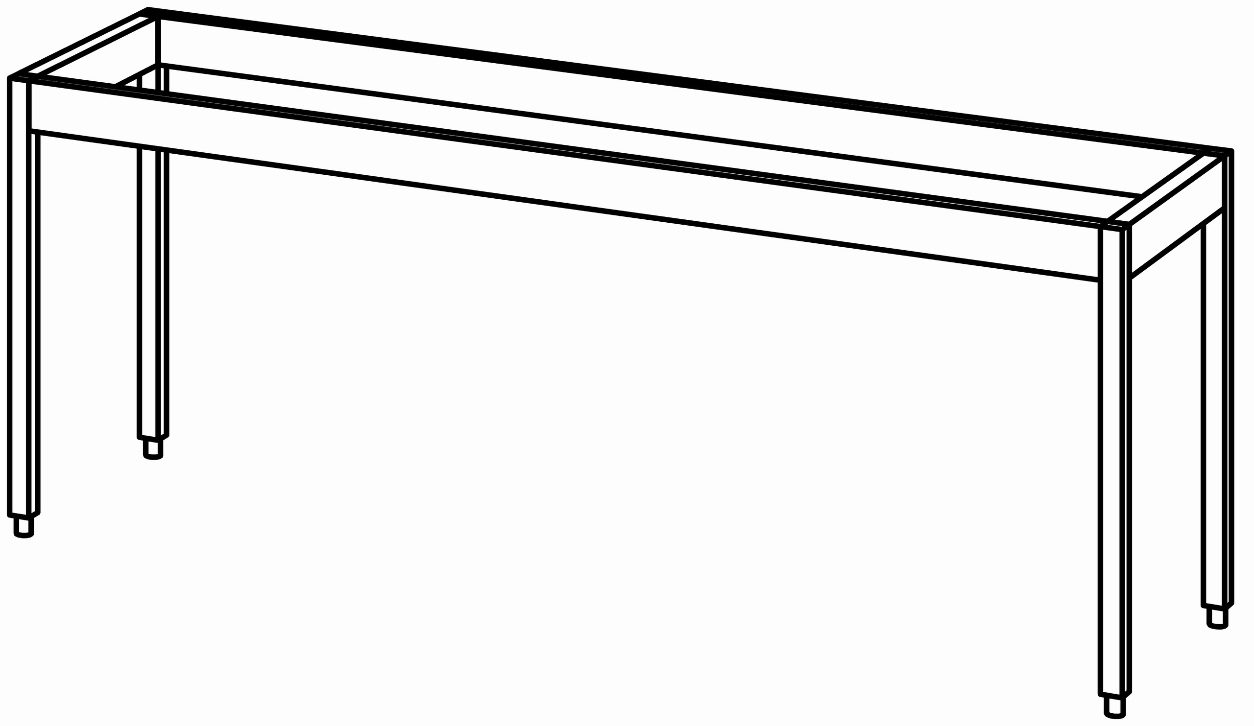 Unterbau-Arbeitstisch offen 2200x660