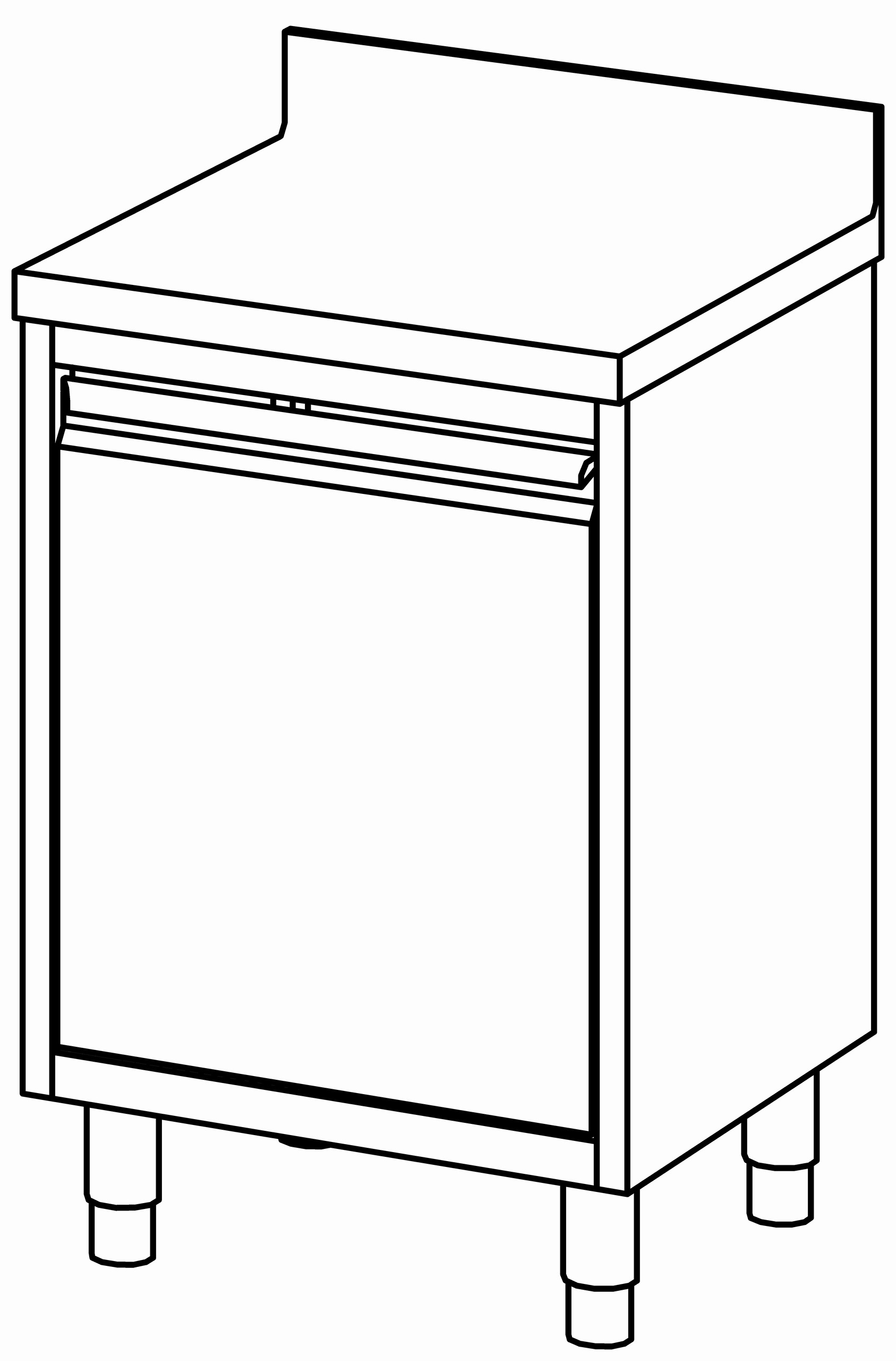 Arbeitsschrank 600x600, F-Tür, mit AK