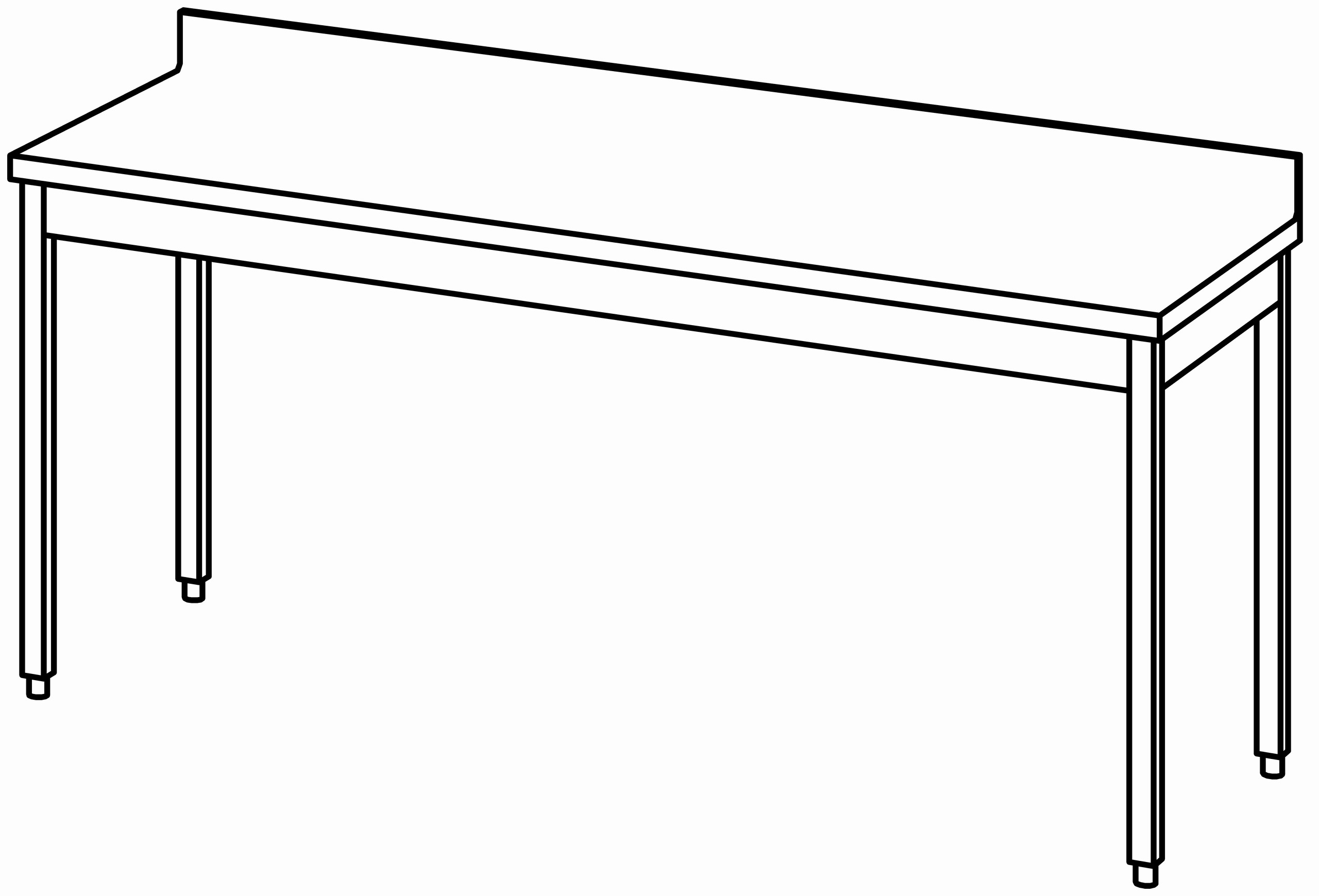 Arbeitstisch 2000x700, mit Aufkantung