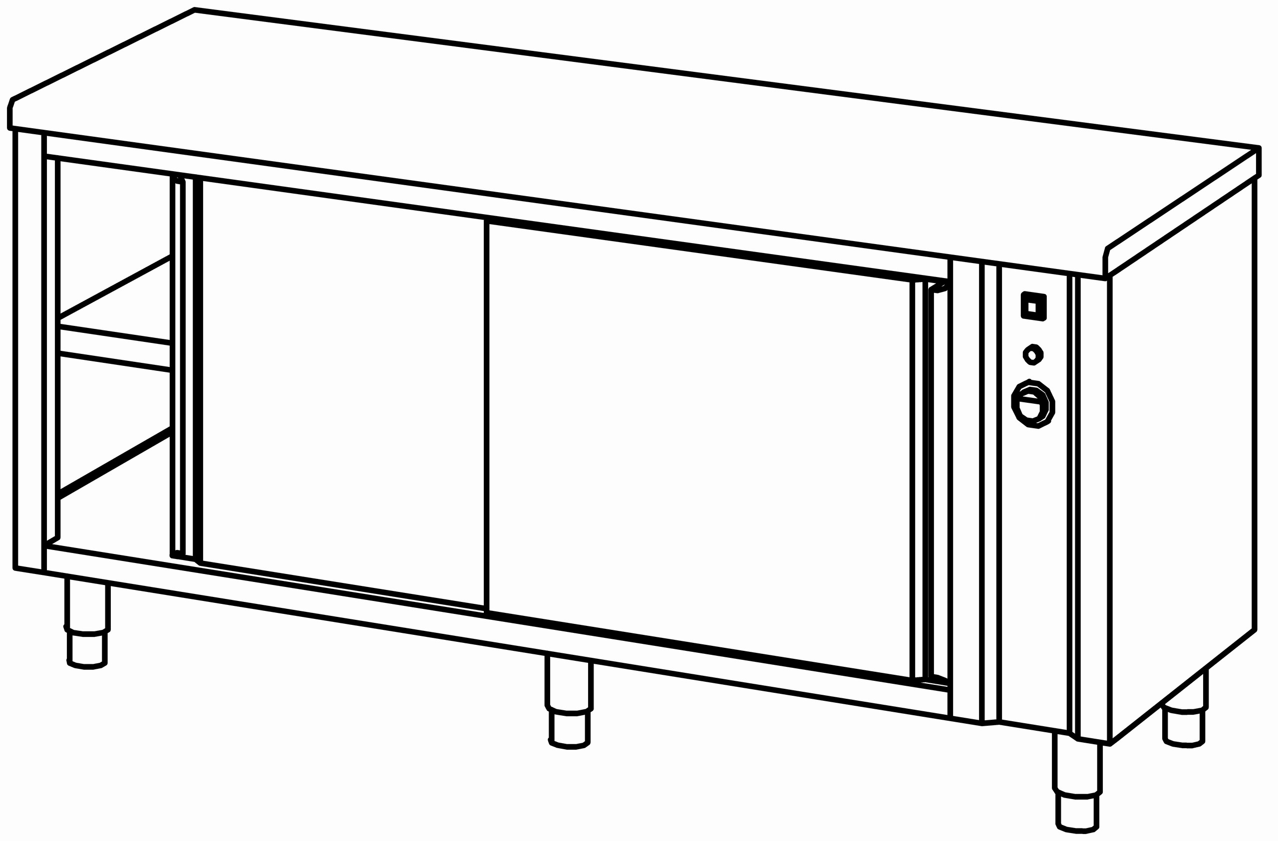 Wärmeschrank 1800x700, S-Tür, ohne AK