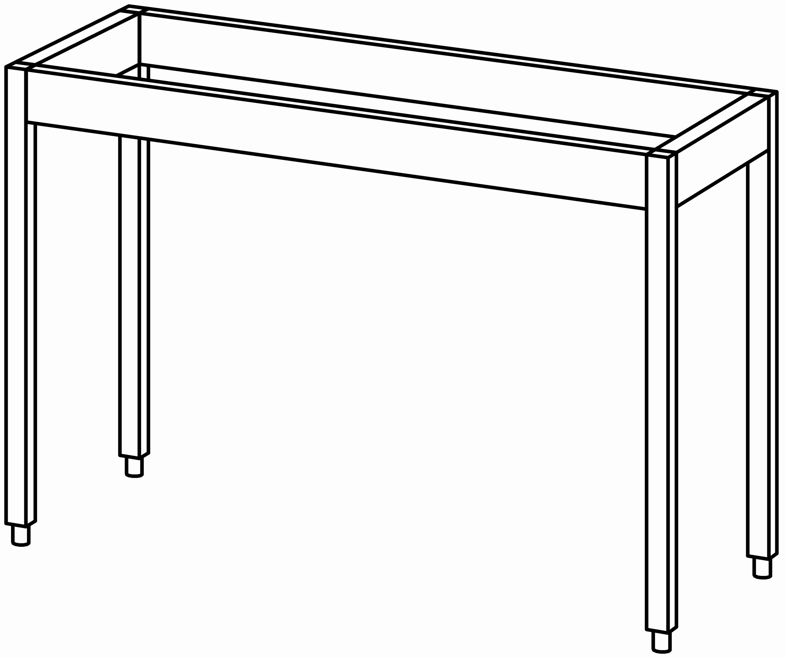 Unterbau-Arbeitstisch offen 1300x560