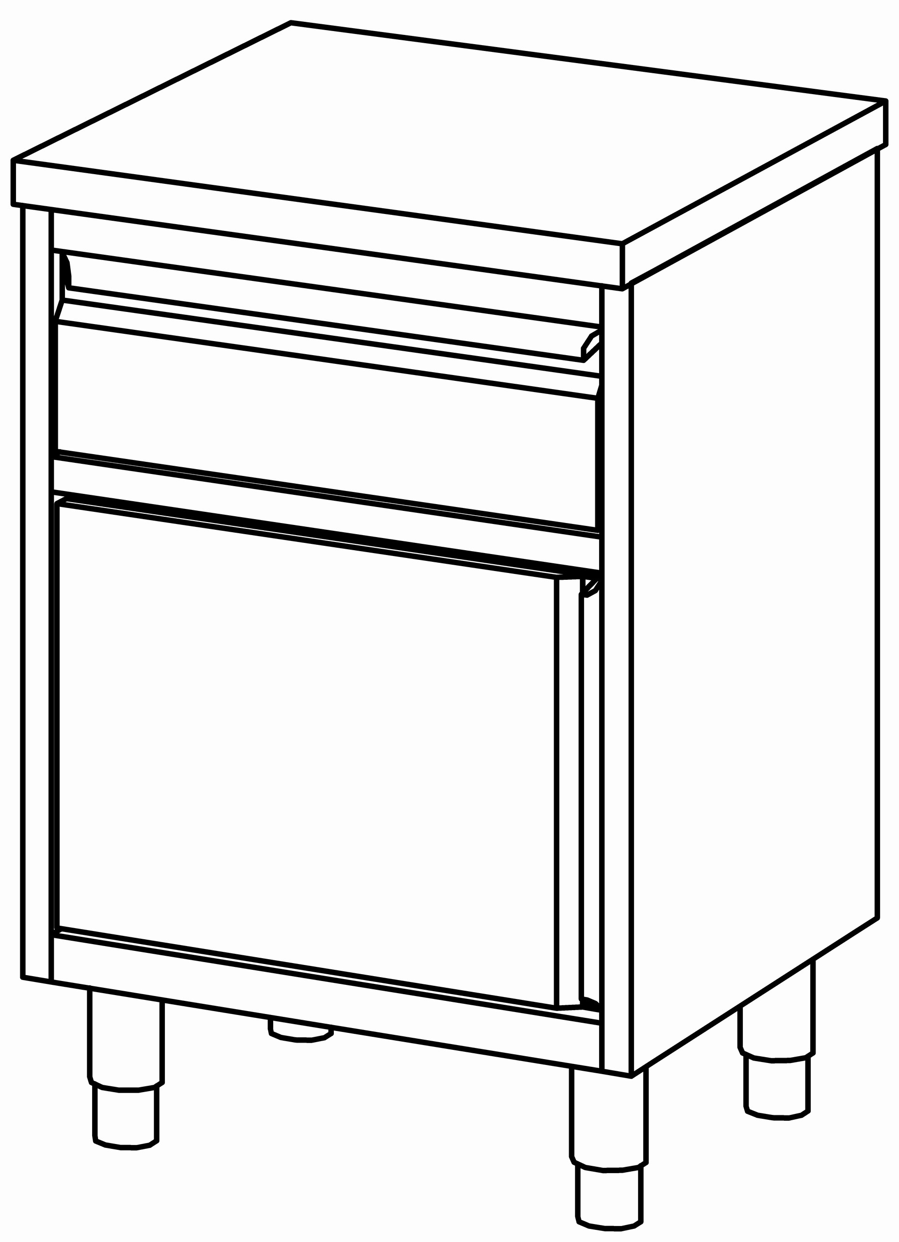 Arbeitsschrank 600x600, Schublade&F-Tür