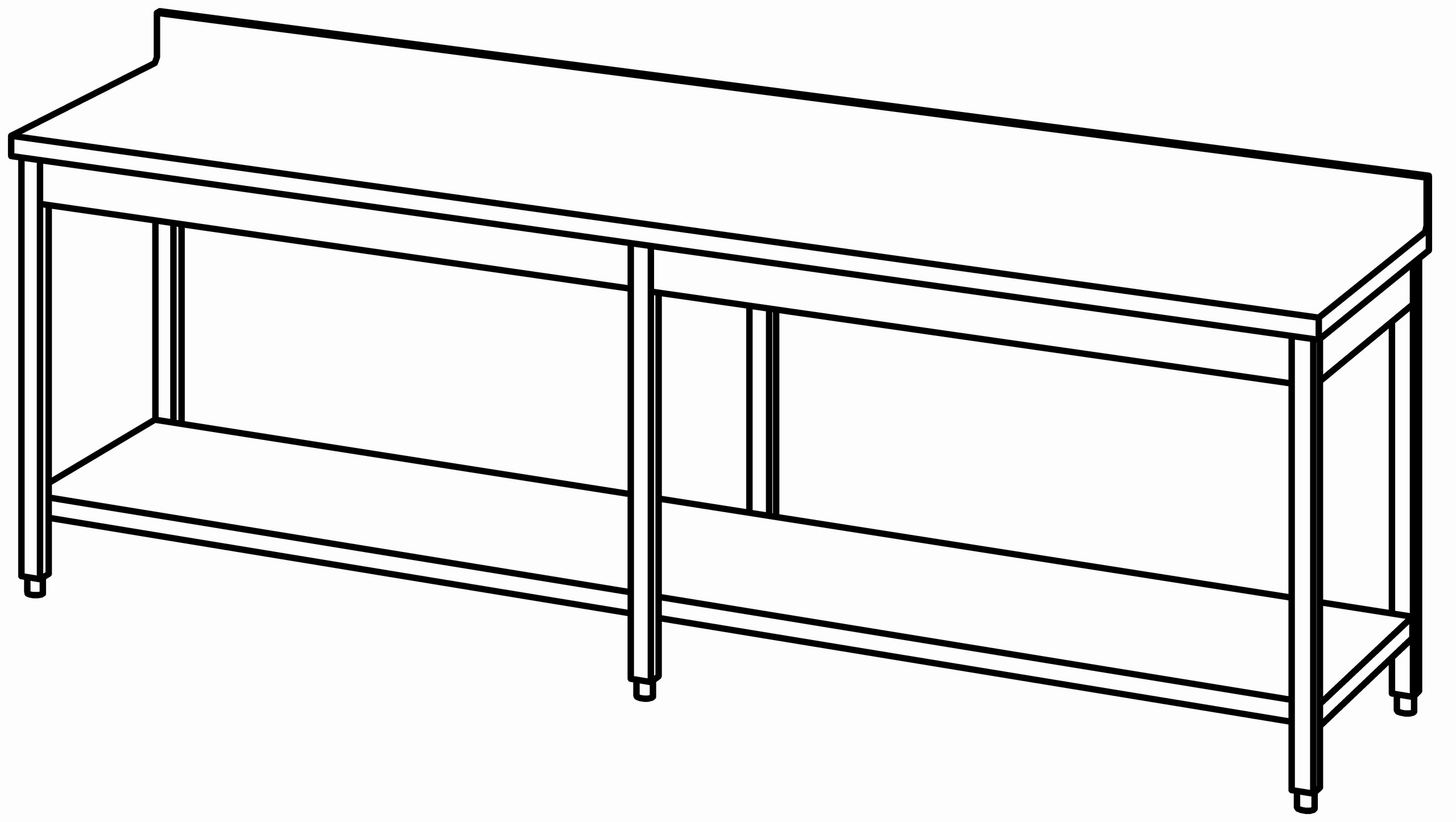 Arbeitstisch 2600x700, GB, mit Aufk.