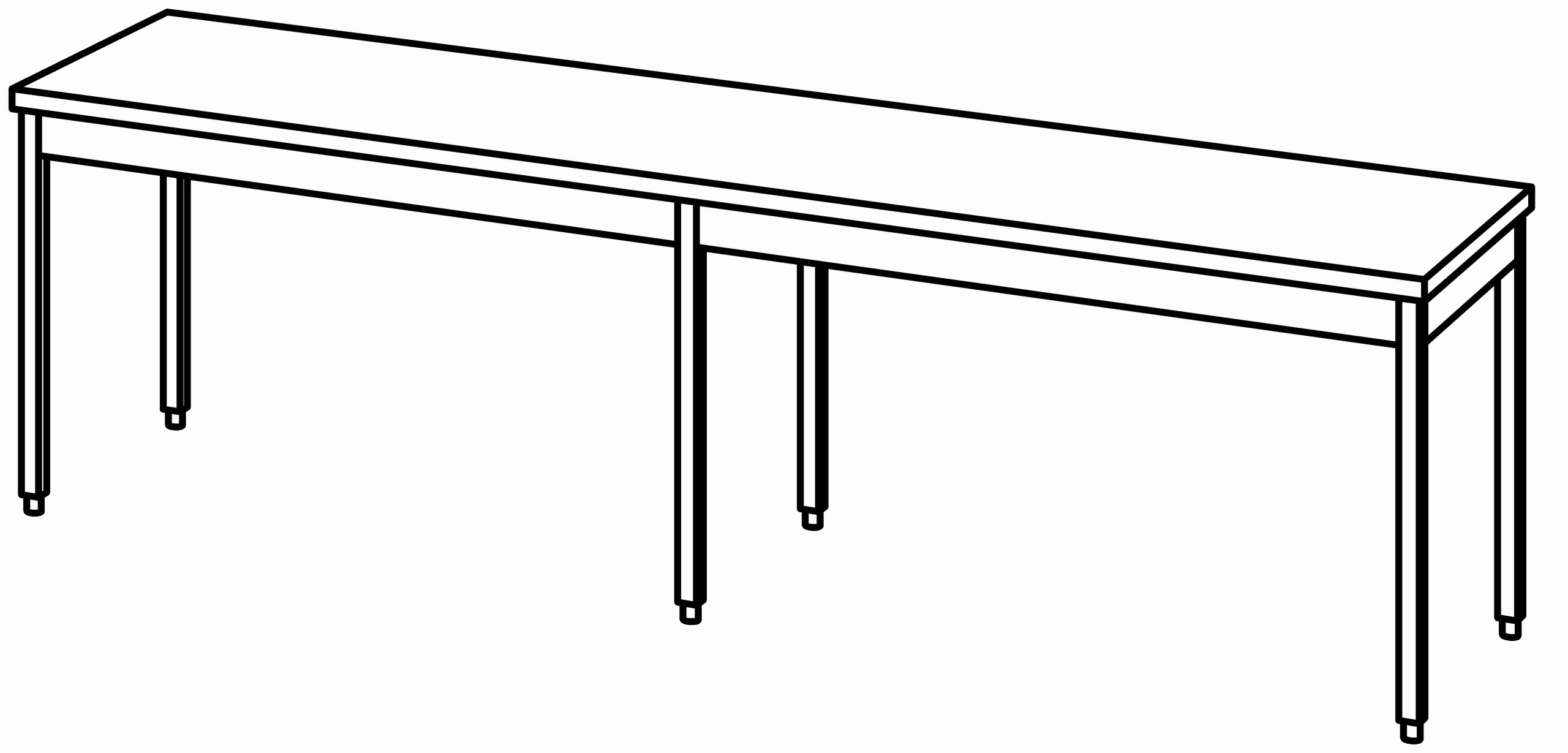Arbeitstisch 3000x800, ohne Aufkantung