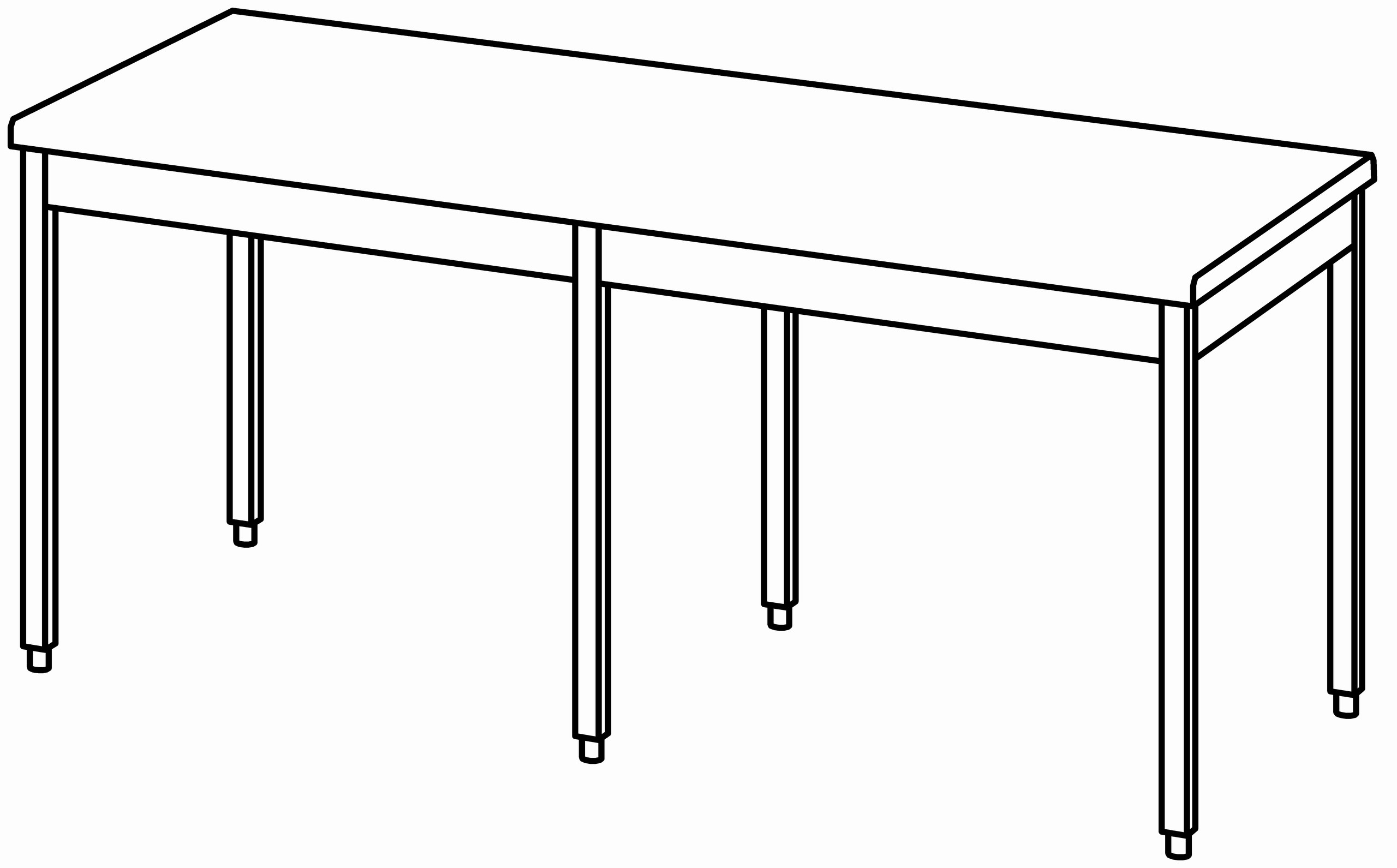 Arbeitstisch 2000x900, ohne Aufkantung