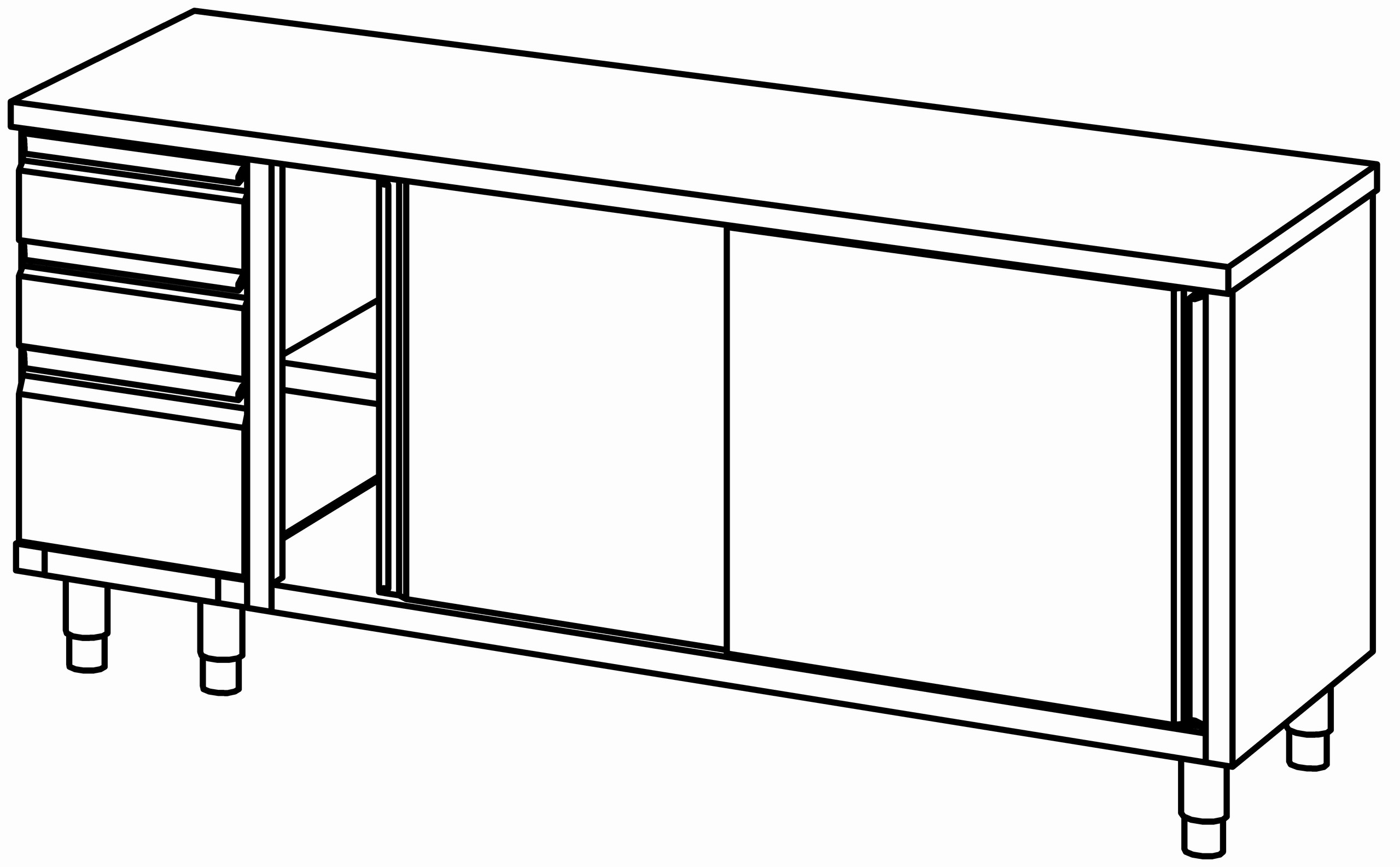 Arbeitsschrank 2000x700, S-Block links