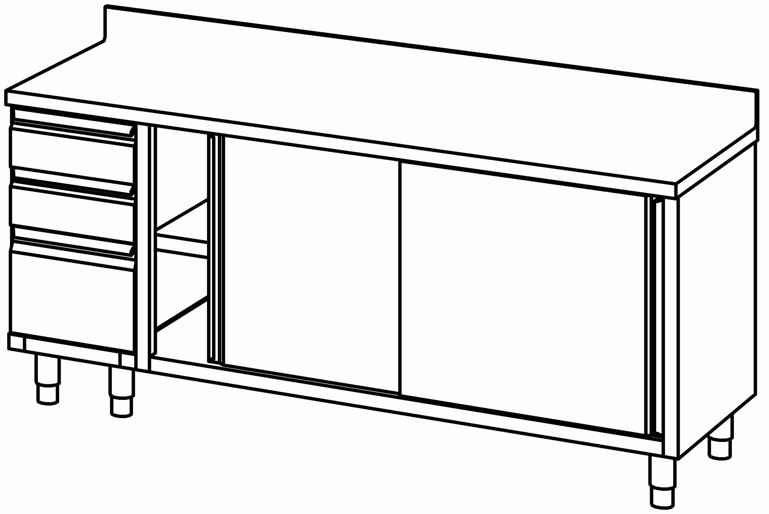Arbeitsschrank 2000x700, S-Block li, AK