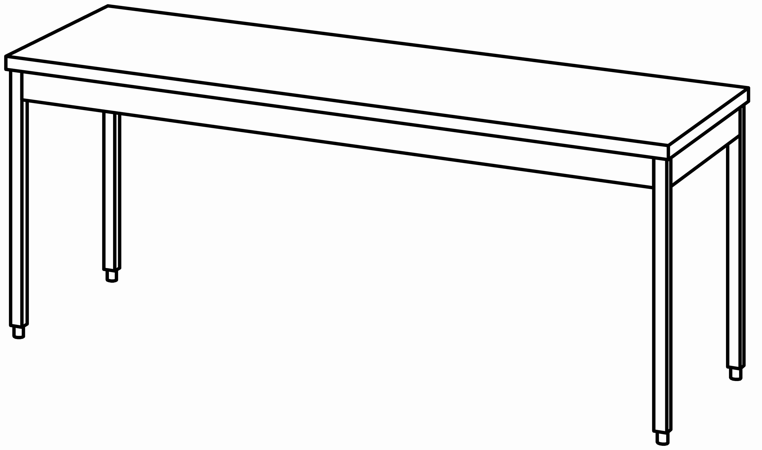 Arbeitstisch 2200x800, ohne Aufkantung